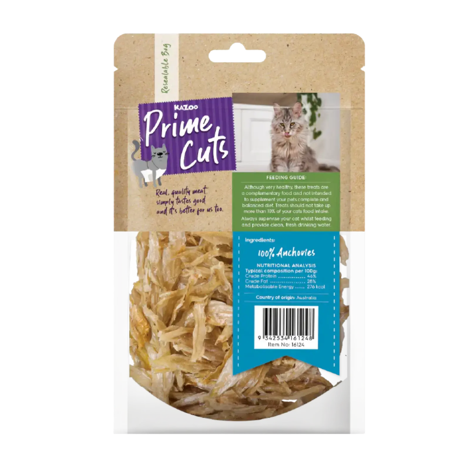 Kazoo Prime Cuts Anchovies 60g For Cats Prime Cuts
