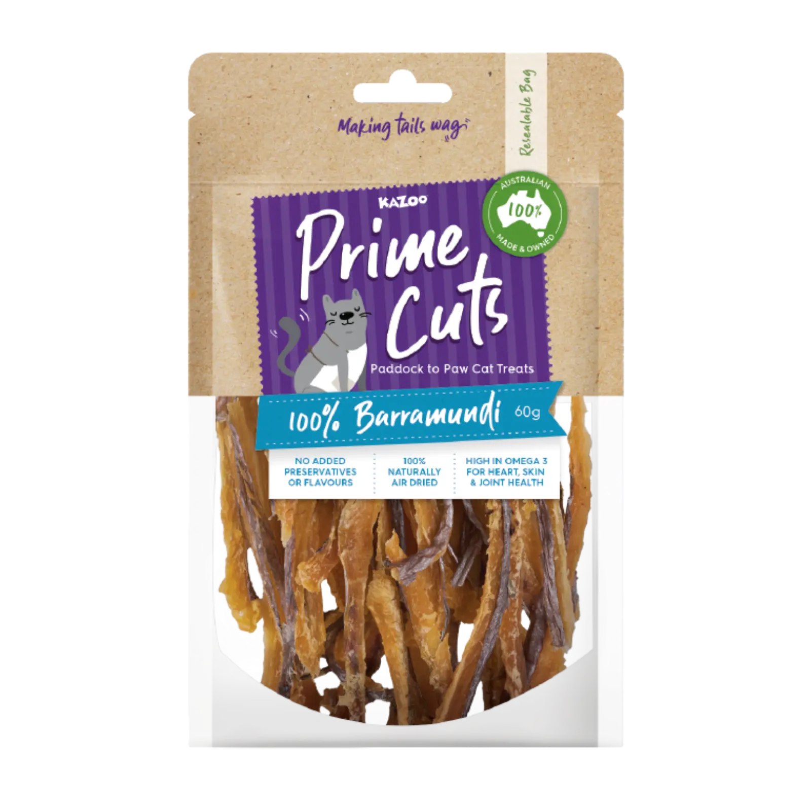 Kazoo Prime Cuts Barramundi 60g For Cats Prime Cuts