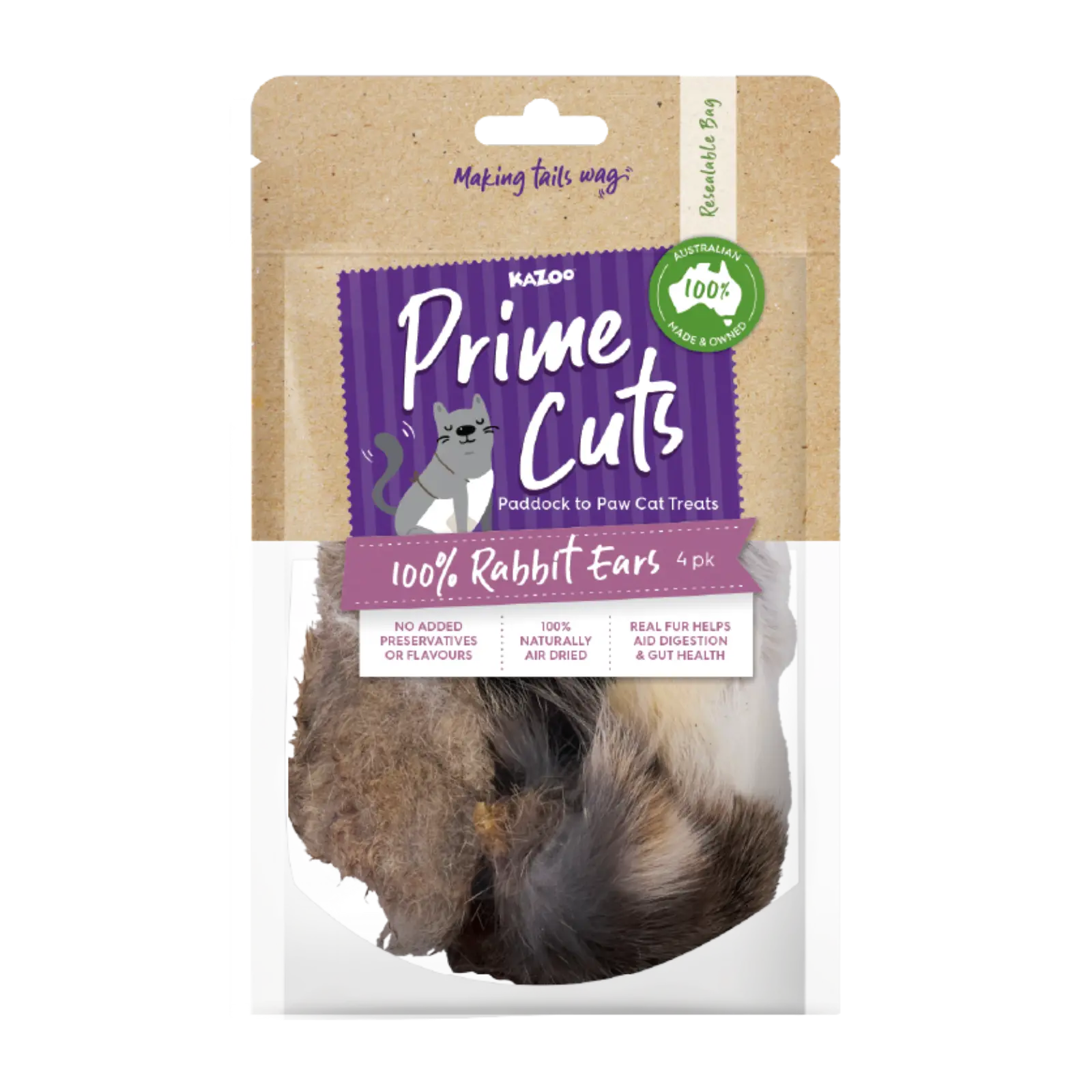 Kazoo Prime Cuts Bunny Ears 4pk For Cats Prime Cuts