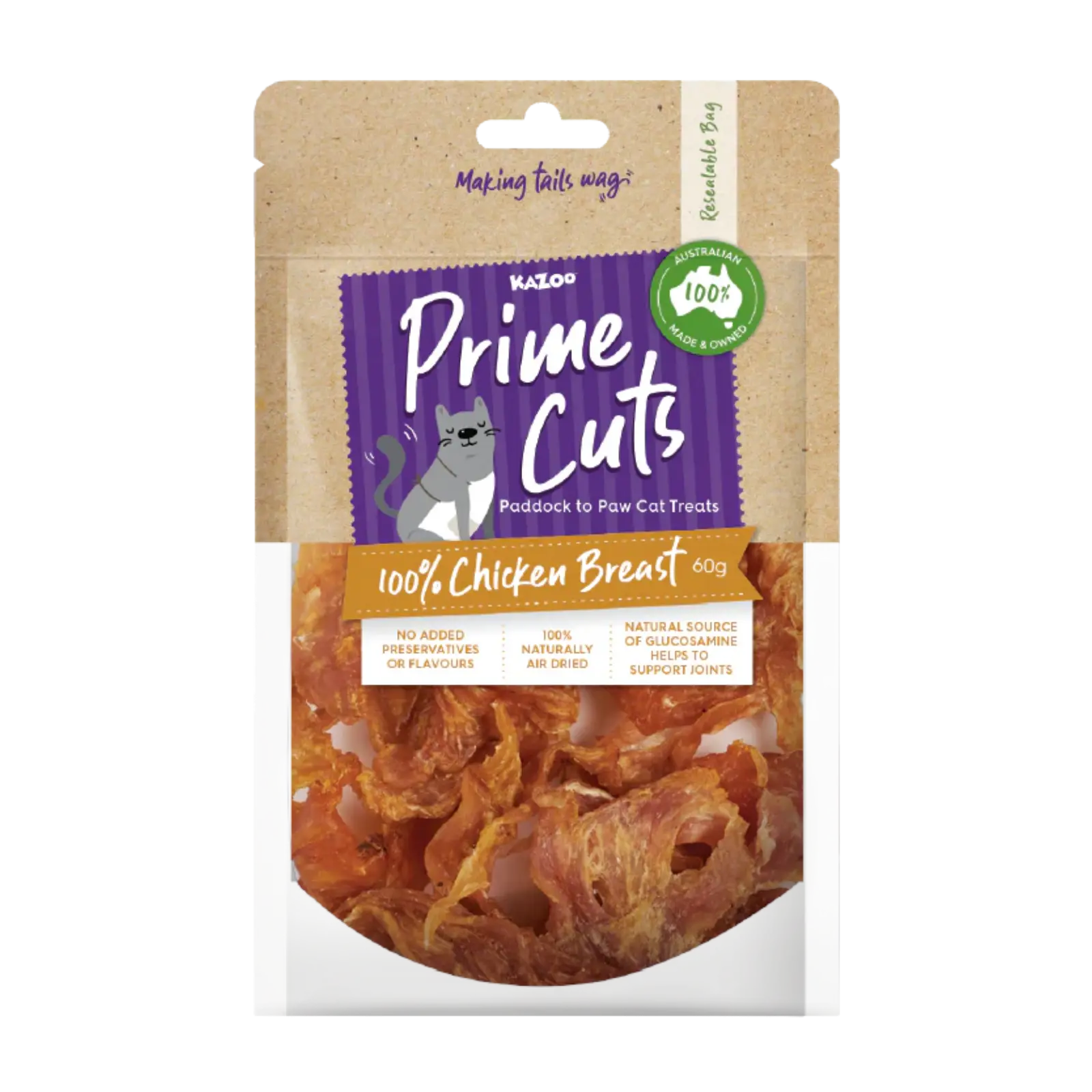 Kazoo Prime Cuts Chicken Breast 60g For Cats Prime Cuts