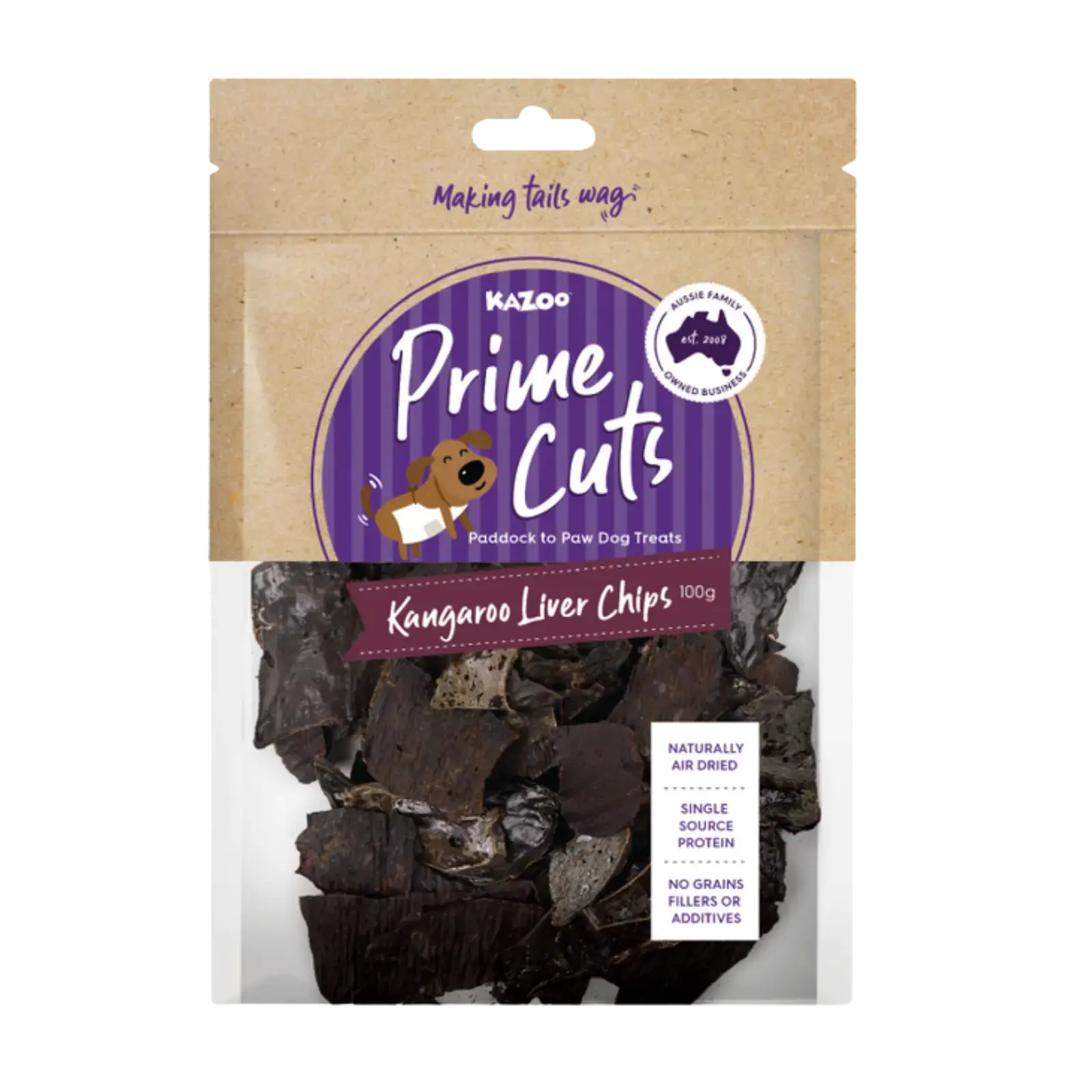Prime Cuts Kangaroo Liver Chips Dog Treats Prime Cuts