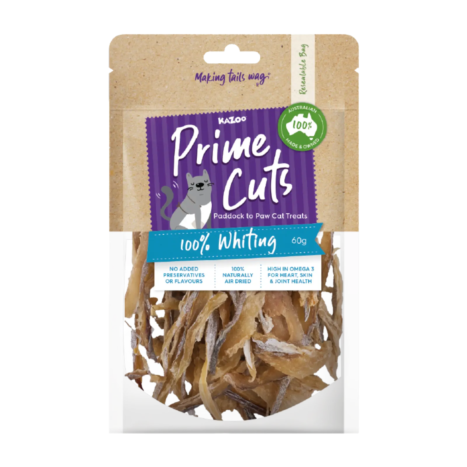 Kazoo Prime Cuts Whiting 60g For Cats Prime Cuts