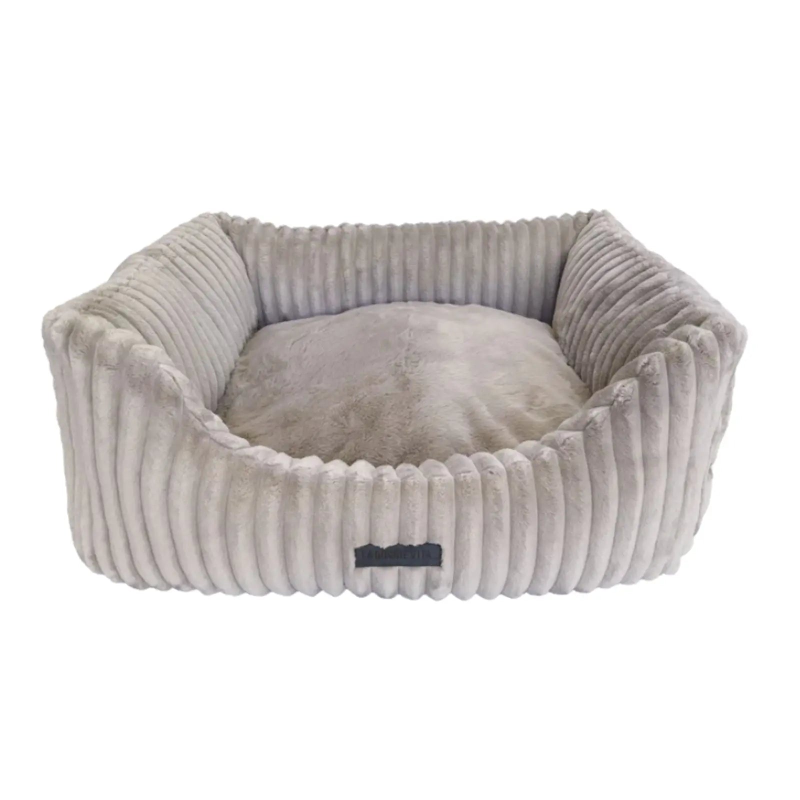 La Doggie Vita Low Front Velour Corduroy Mousse Bolster Dog Bed La Doggie Vita