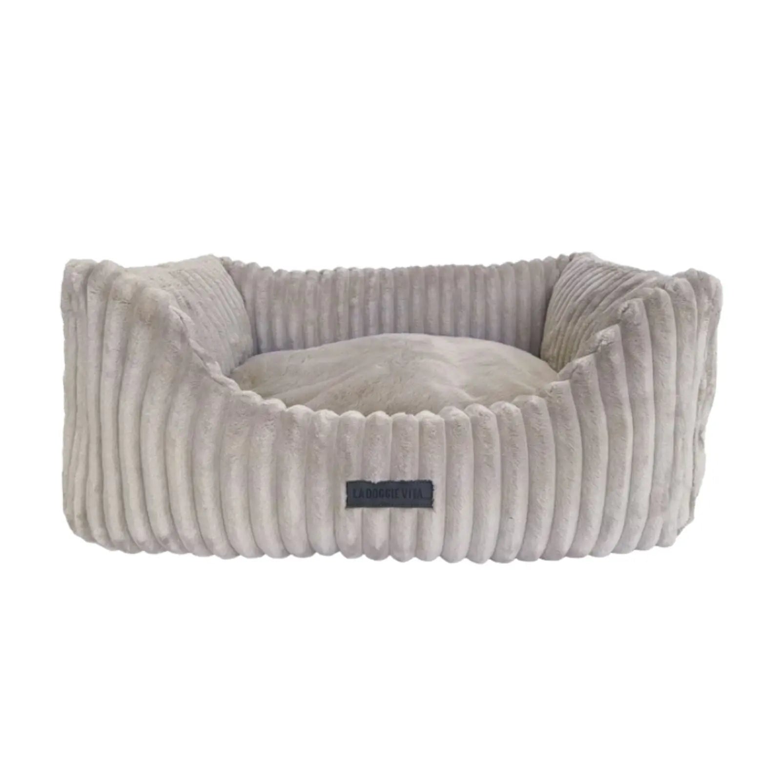La Doggie Vita Low Front Velour Corduroy Mousse Bolster Dog Bed La Doggie Vita