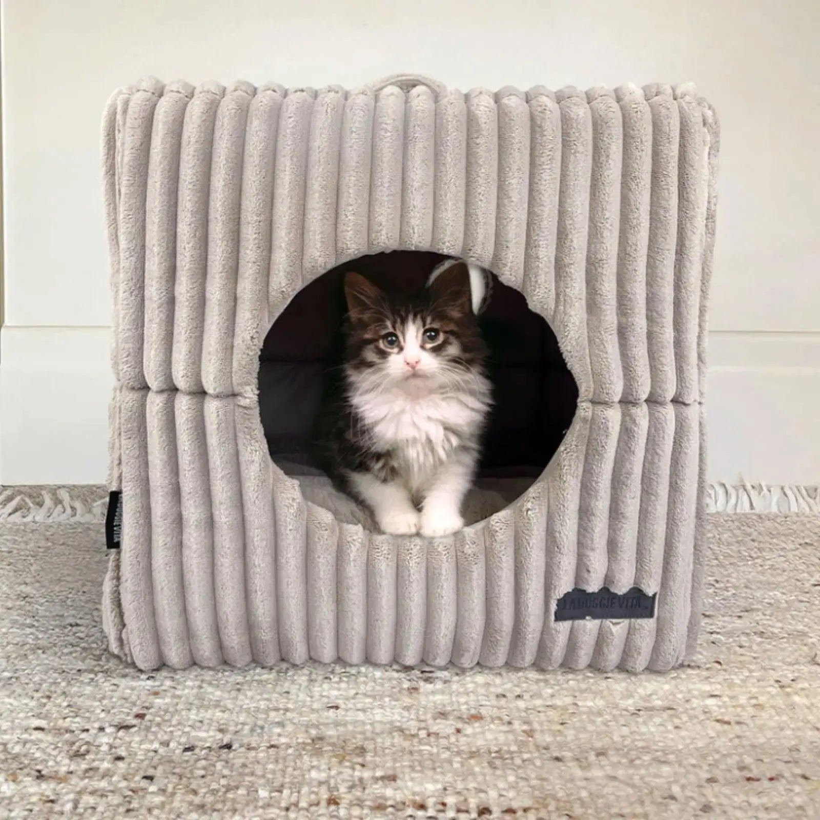 La Doggie Vita Mousse Velour Corduroy Cat Cube La Doggie Vita