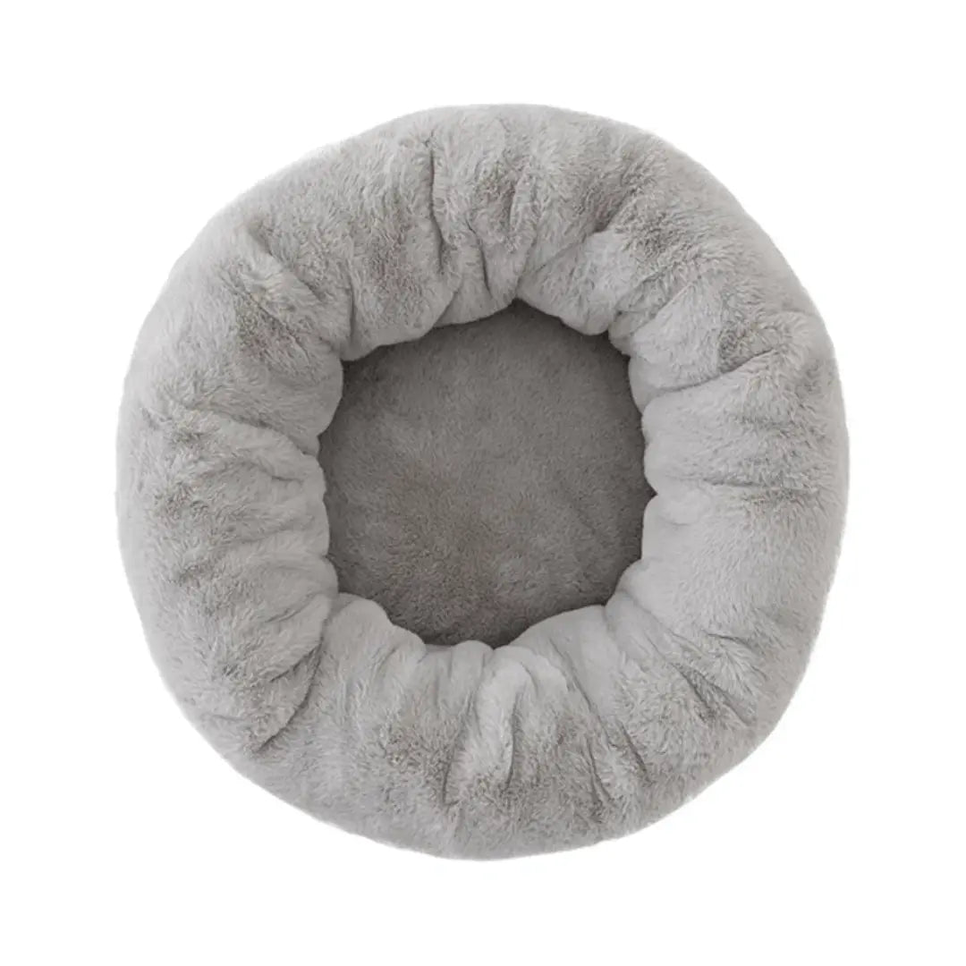 La Doggie Vita Silver Plush Donut Dog Bed - Kellyville Pets