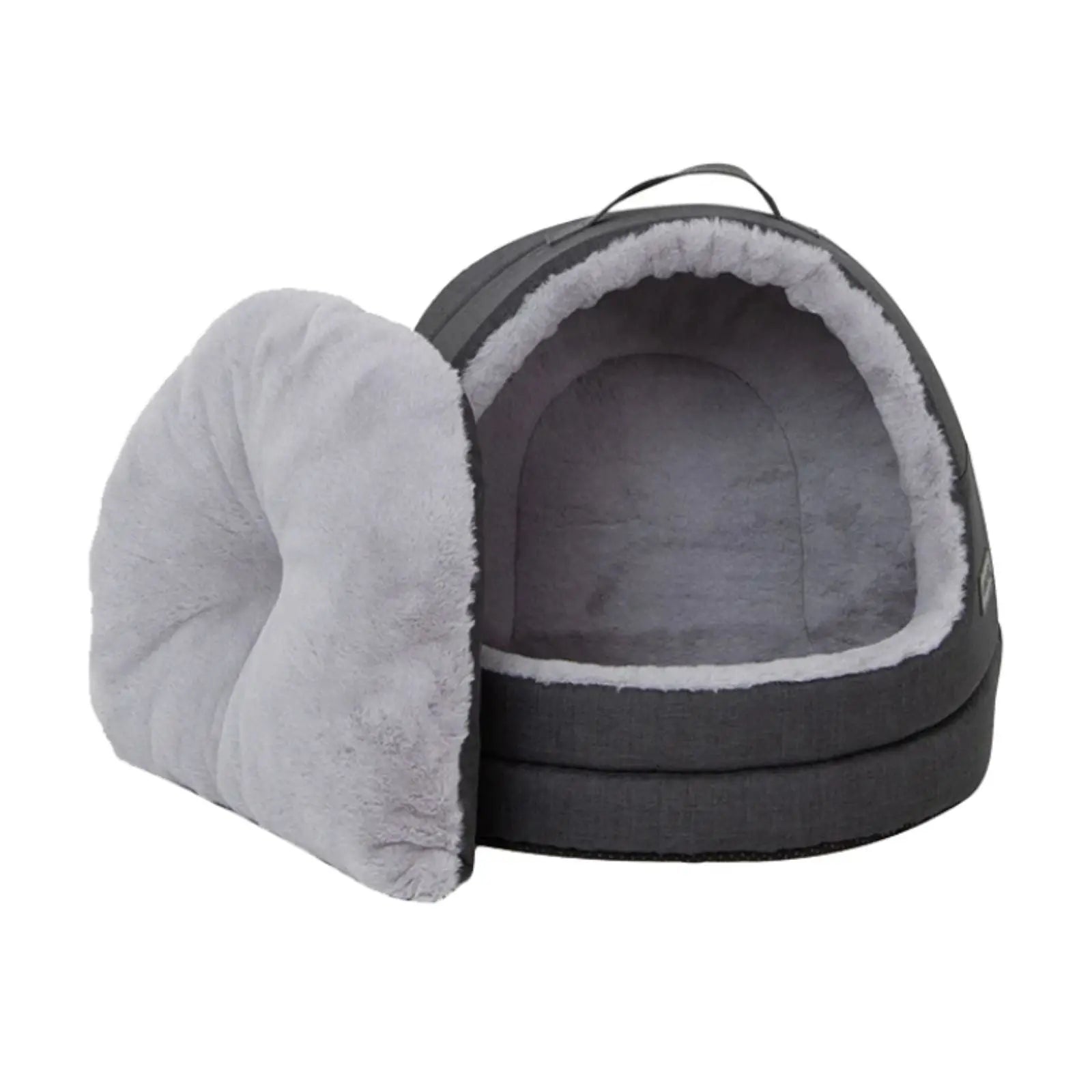La Doggie Vita Water Resistant Oxford Charcoal Hooded Cat Bed La Doggie Vita