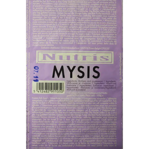 Nutris Frozen Mysis Shrimp - Kellyville Pets