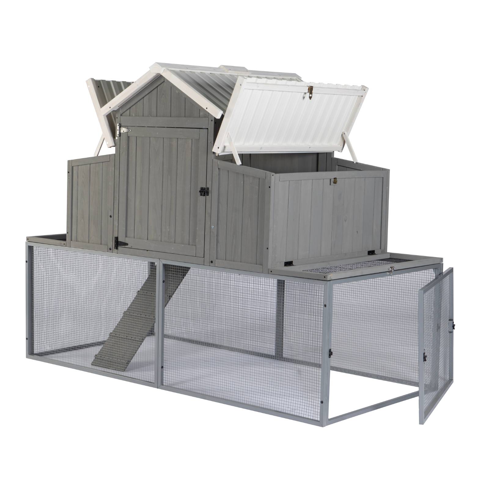 KPets Outdoor Chicken Wood & Metal Coop - Villa