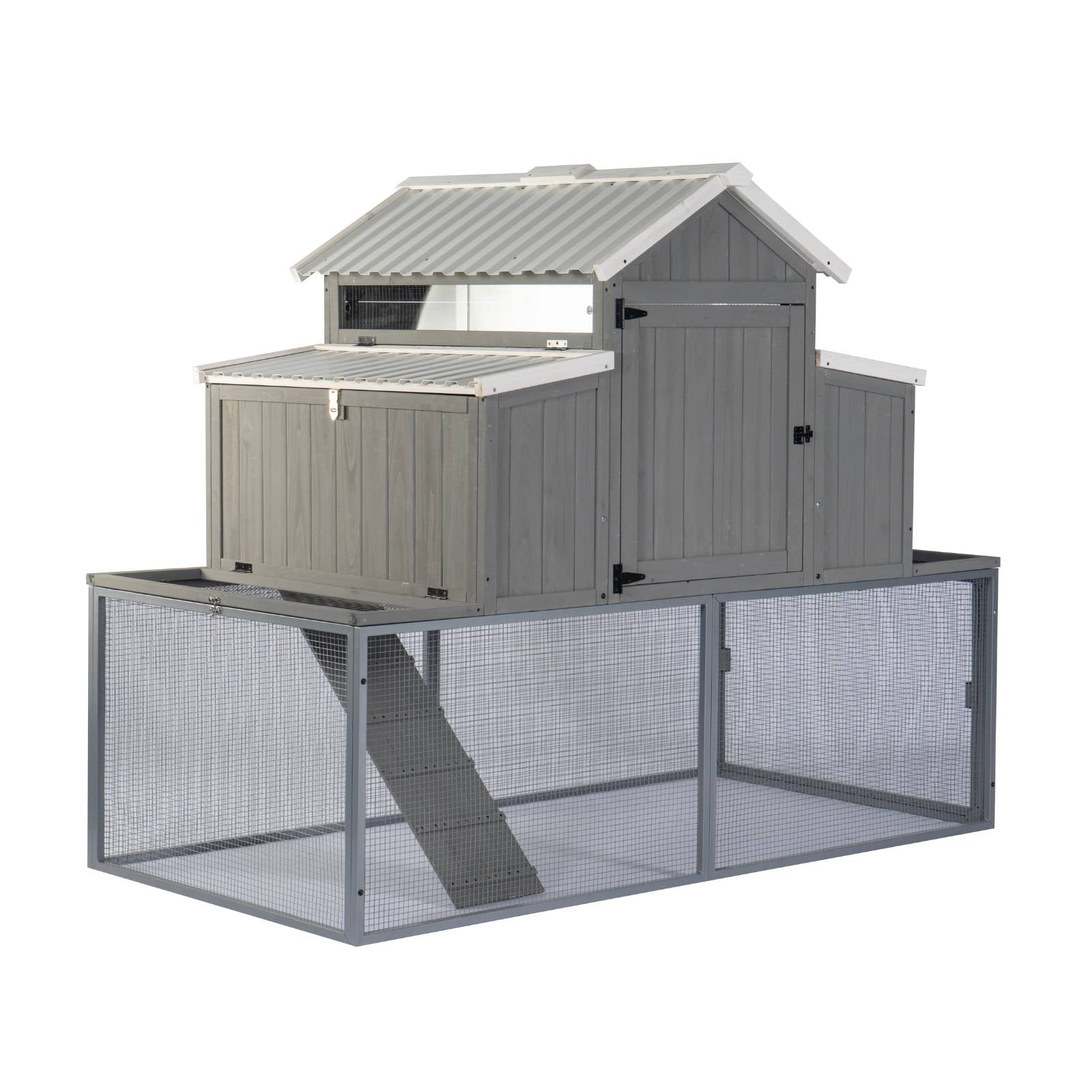 KPets Outdoor Chicken Wood & Metal Coop - Villa