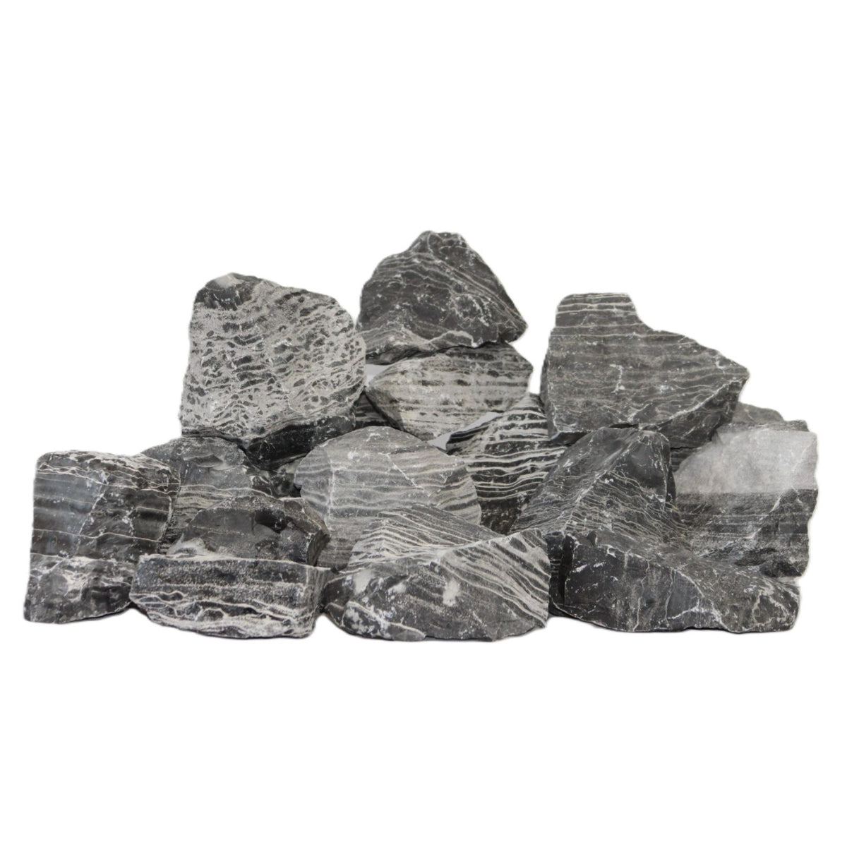 AP Naturals Black & White Thin Line Stone - Per Kilo
