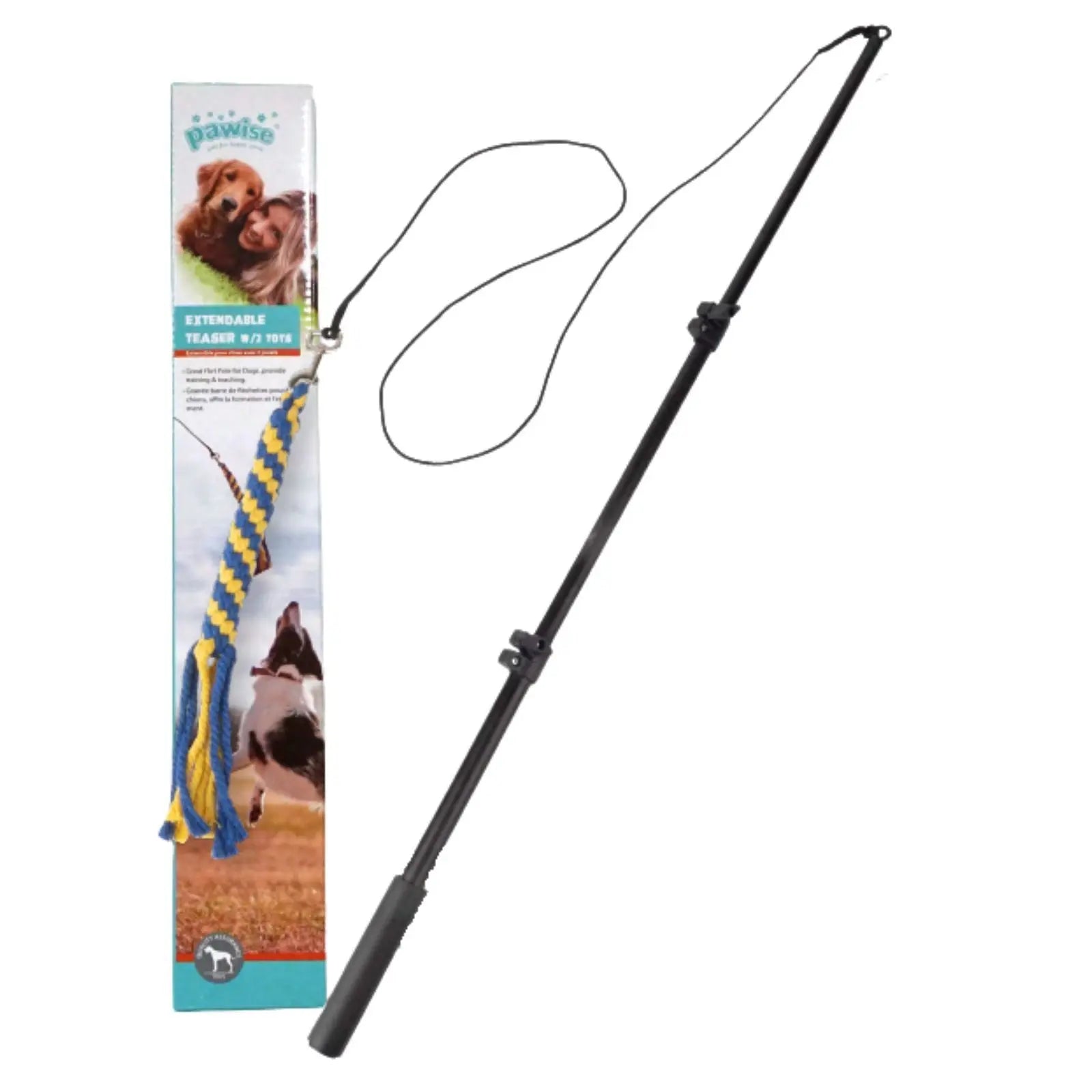 PaWise Extendable Dog Teaser with 2 Toys - 108cm PaWise