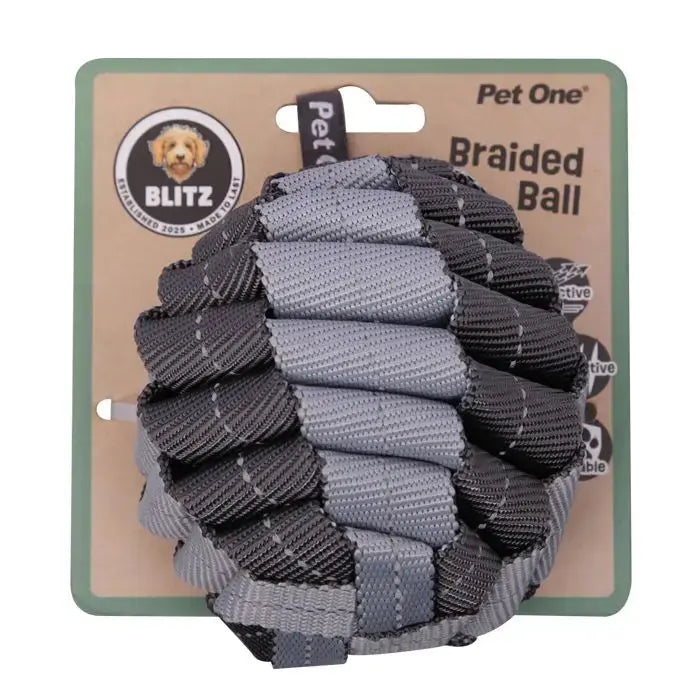Pet One Blitz Braided Ball Dog Toy Pet One
