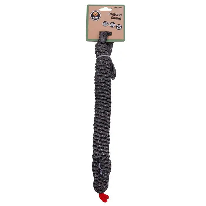 Pet One Blitz Braided Snake Dog Toy - Grey Pet One