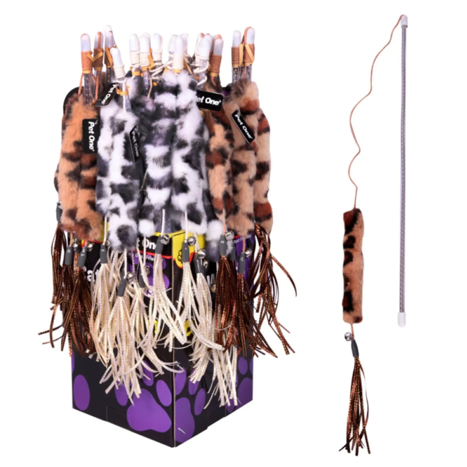 Pet One Kicker with Bell & Ribbon Cat Wand Pet One