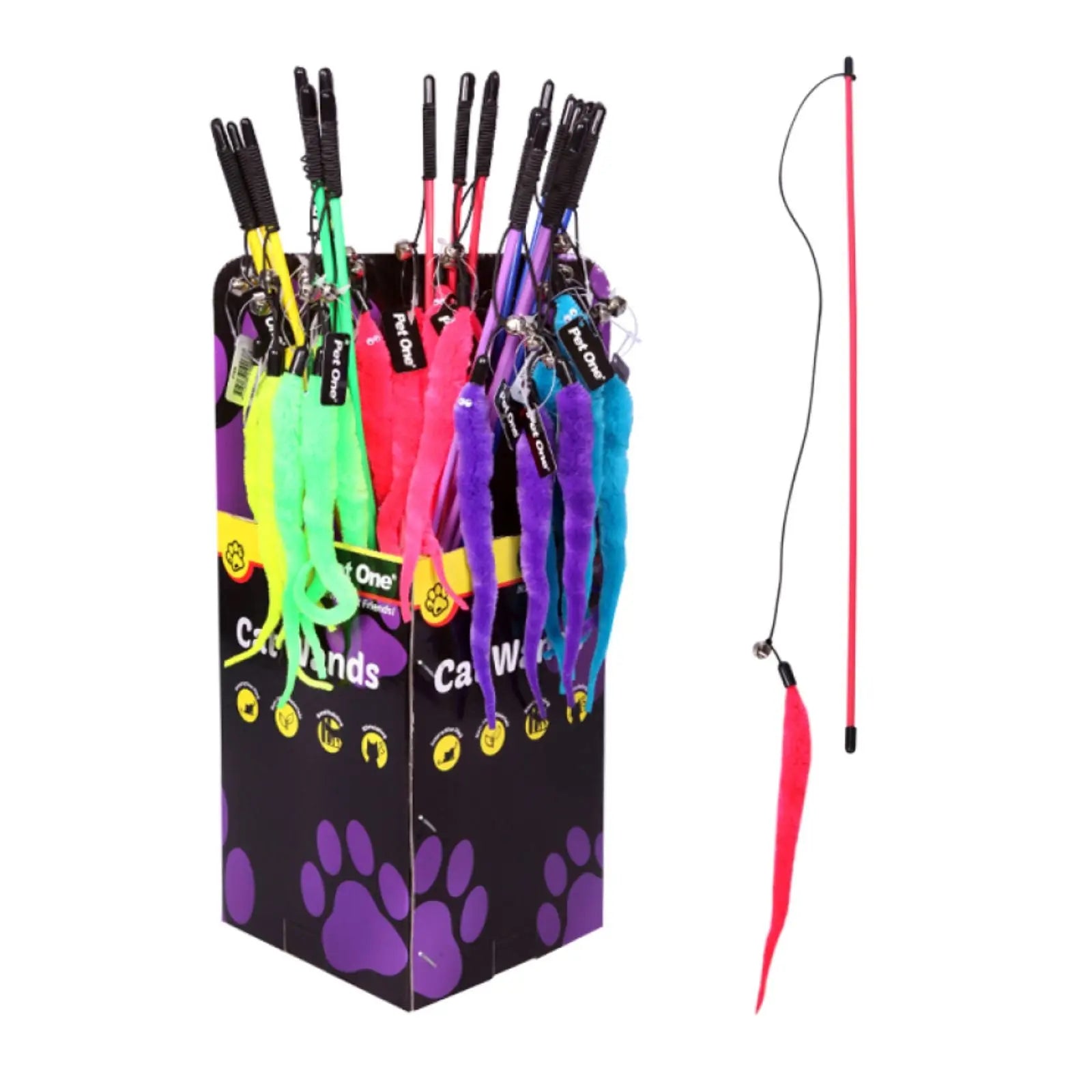 Pet One Worm with Bell Cat Wand Pet One