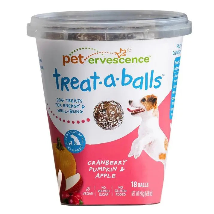 Petervescence Treat - A - Balls Cranberry, Pumpkin & Apple - Kellyville Pets