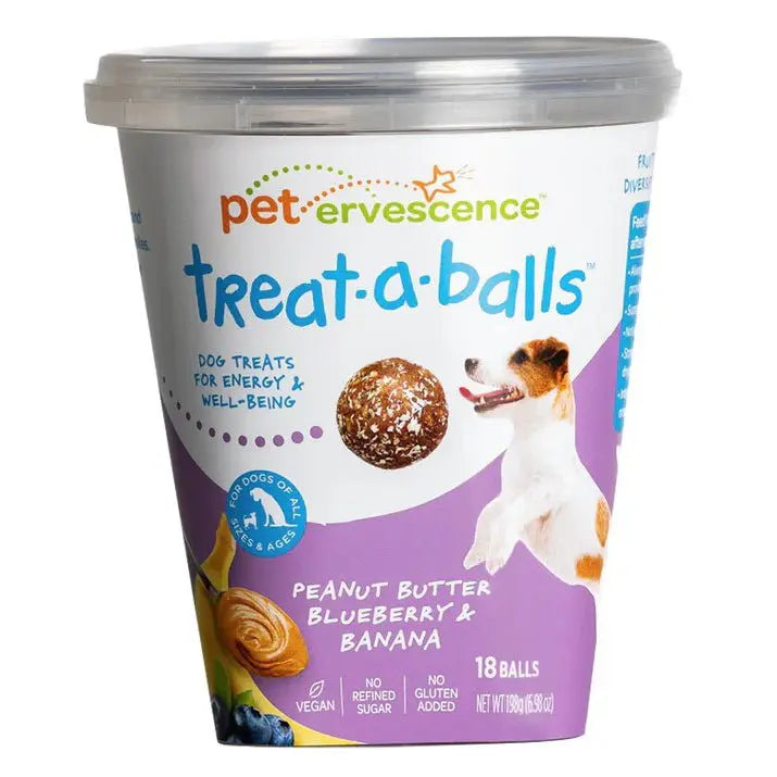 Petervescence Treat - A - Balls Peanut Butter, Blueberry & Banana - Kellyville Pets