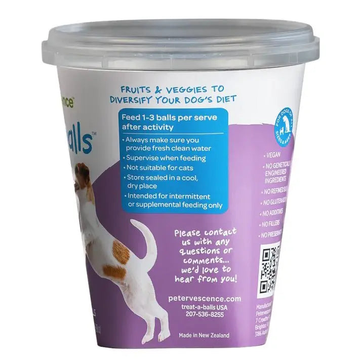 Petervescence Treat - A - Balls Peanut Butter, Blueberry & Banana - Kellyville Pets