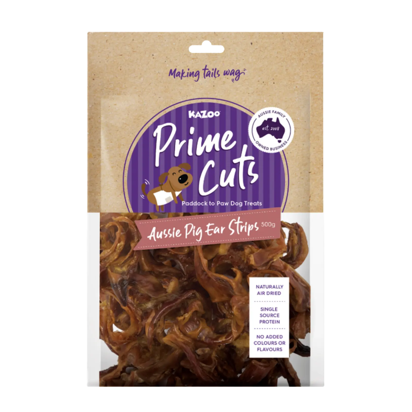 Prime Cuts Aussie Pig Ear Strips - 500g Prime Cuts