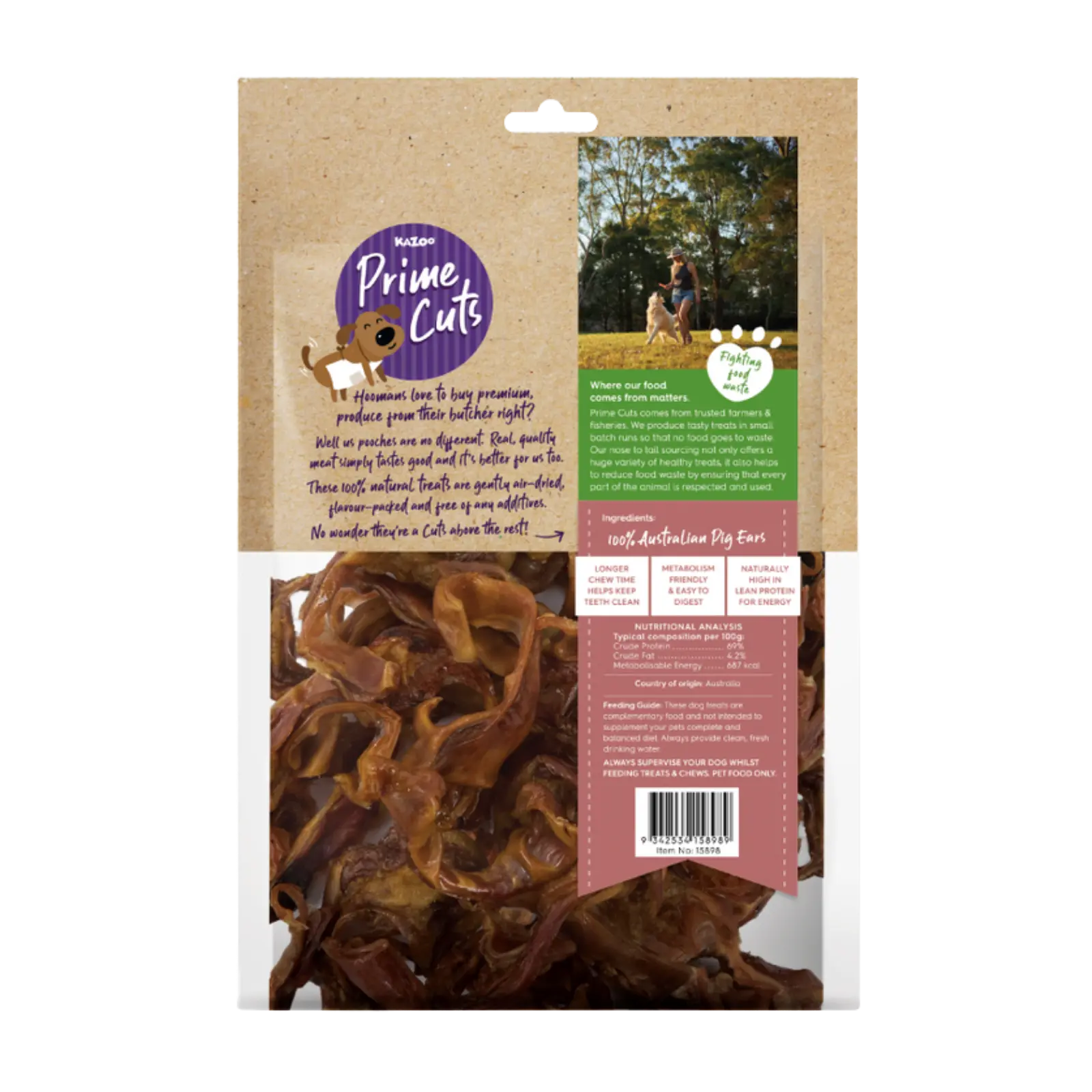 Prime Cuts Aussie Pig Ear Strips - 500g Prime Cuts