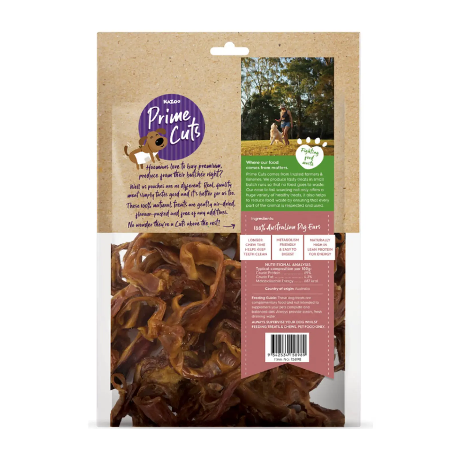 Prime Cuts Pig Ear Strips - 100g Prime Cuts