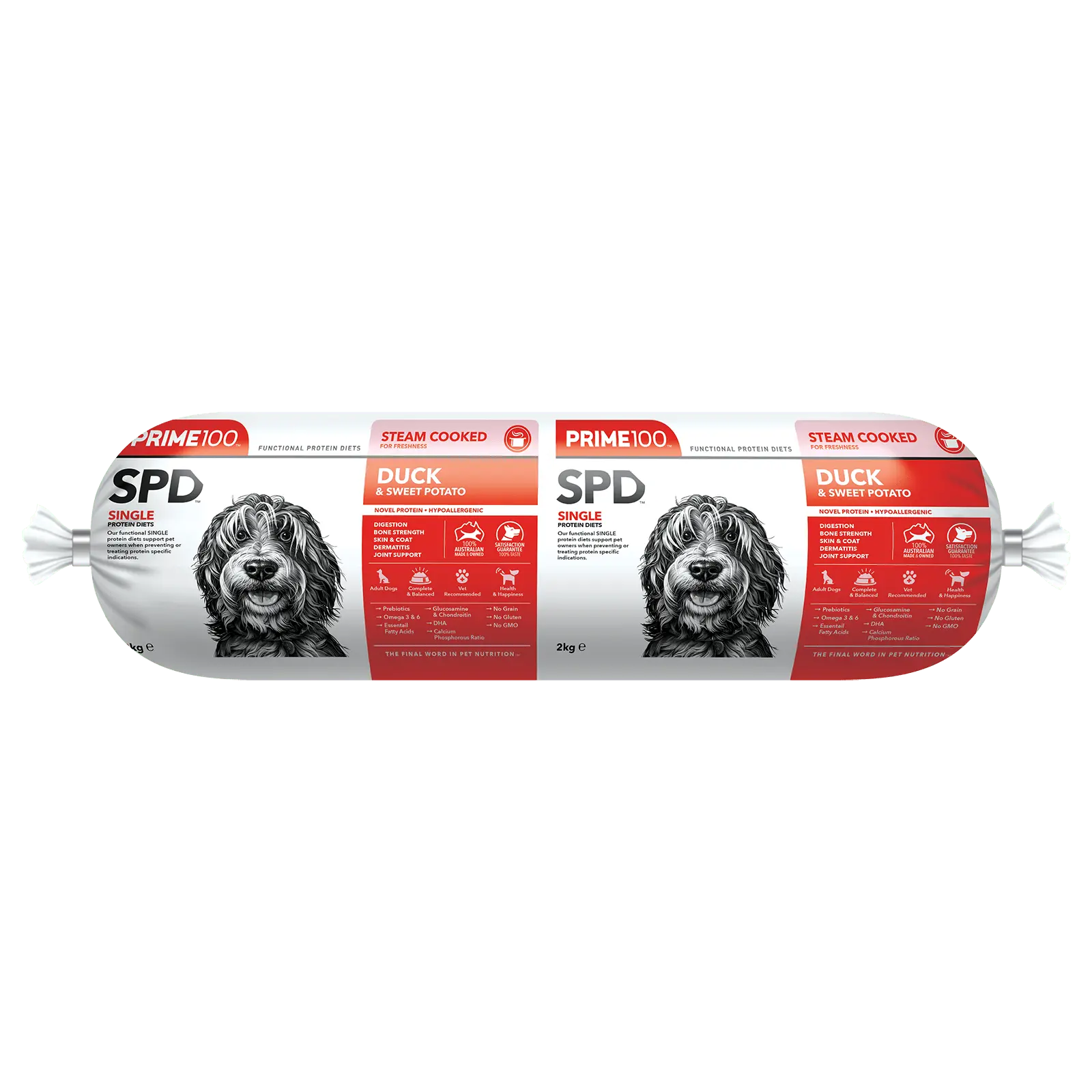 Prime100 Dog Food Roll SPD Duck & Sweet Potato - Kellyville Pets