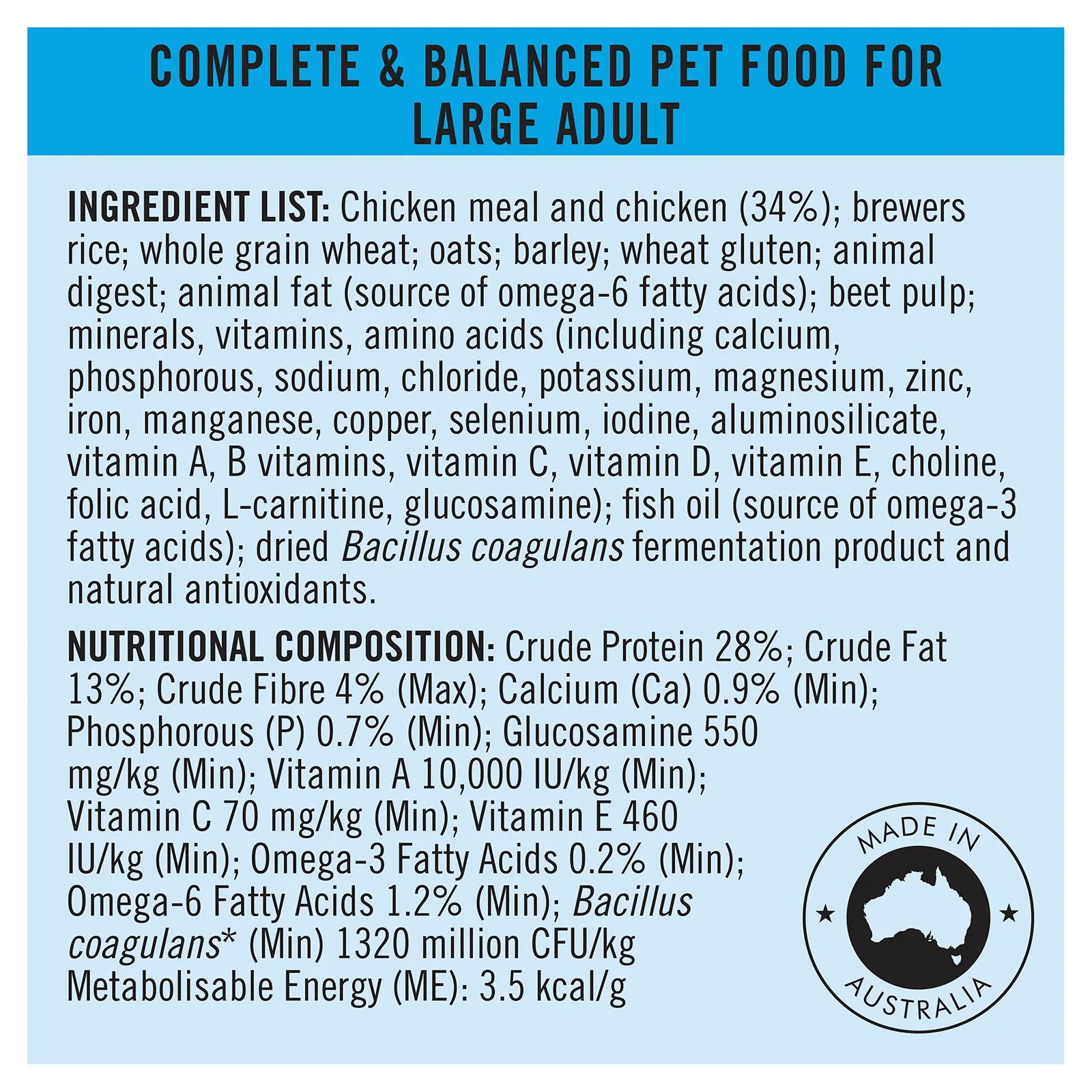 Pro Plan Dog Food Adult Large Breed Chicken - Kellyville Pets