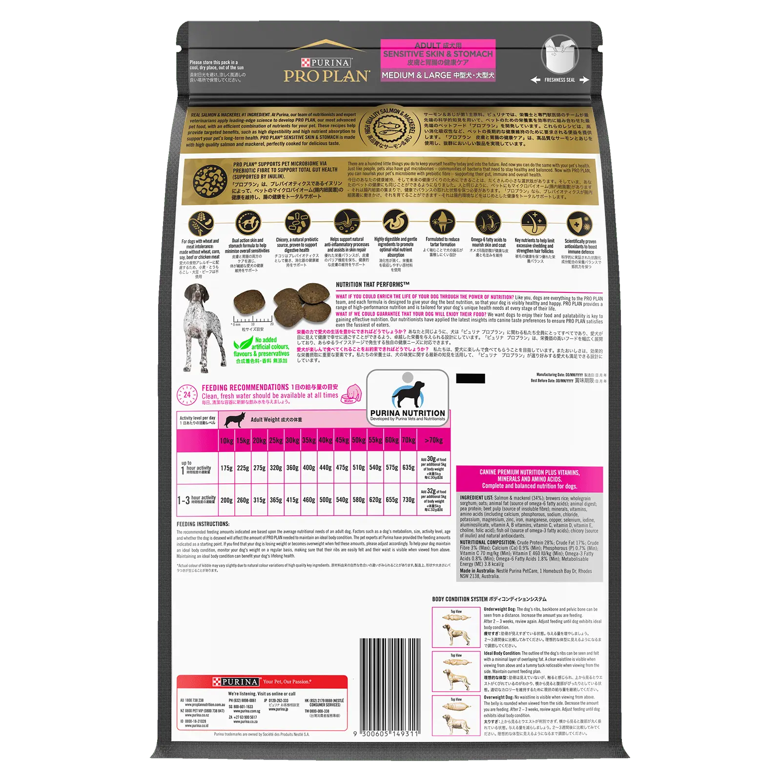 Pro Plan Dog Food Sensitive Skin & Stomach Medium & Large Breed - Kellyville Pets