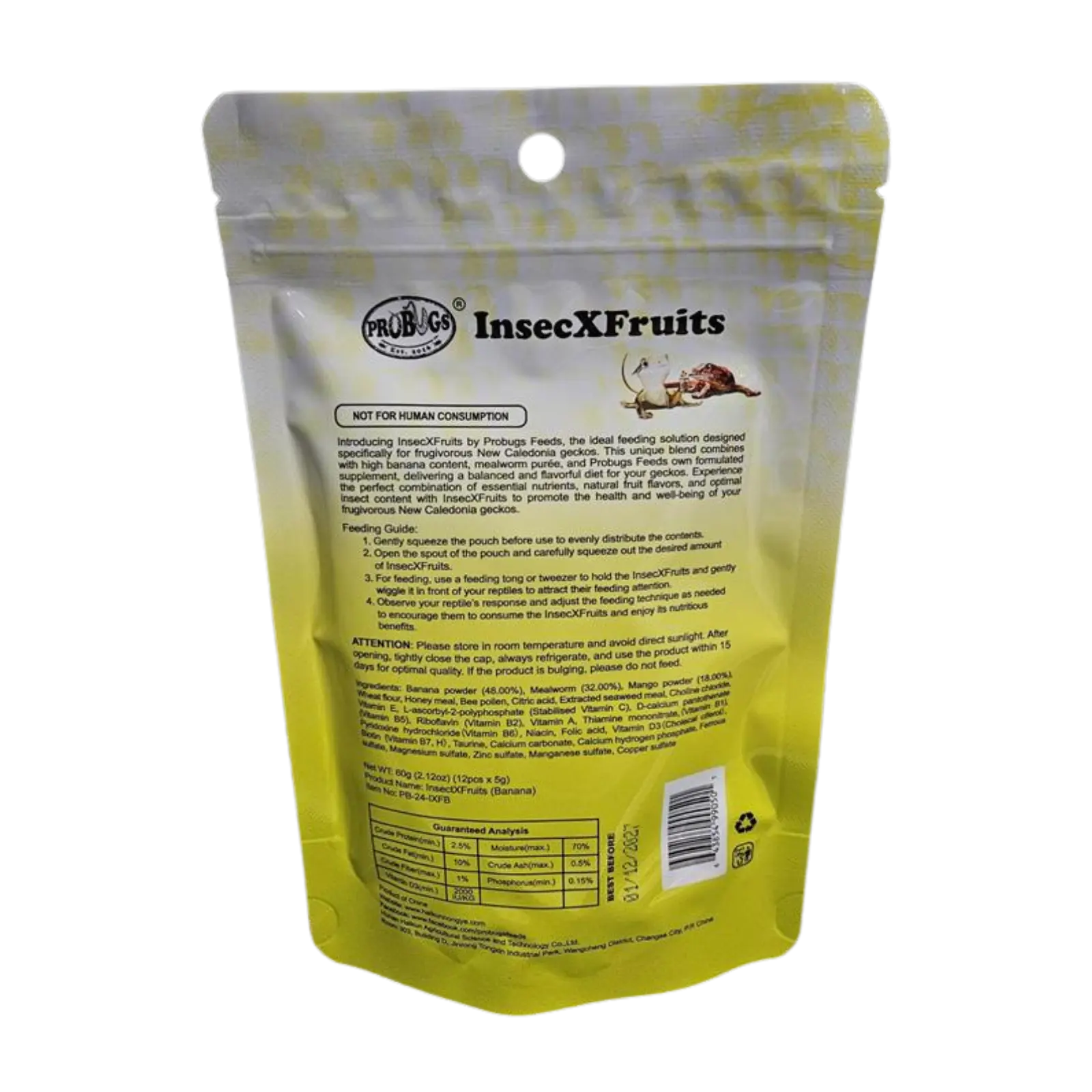 Probugs InsecXFruits Banana Puree - 12 x 5g Probugs