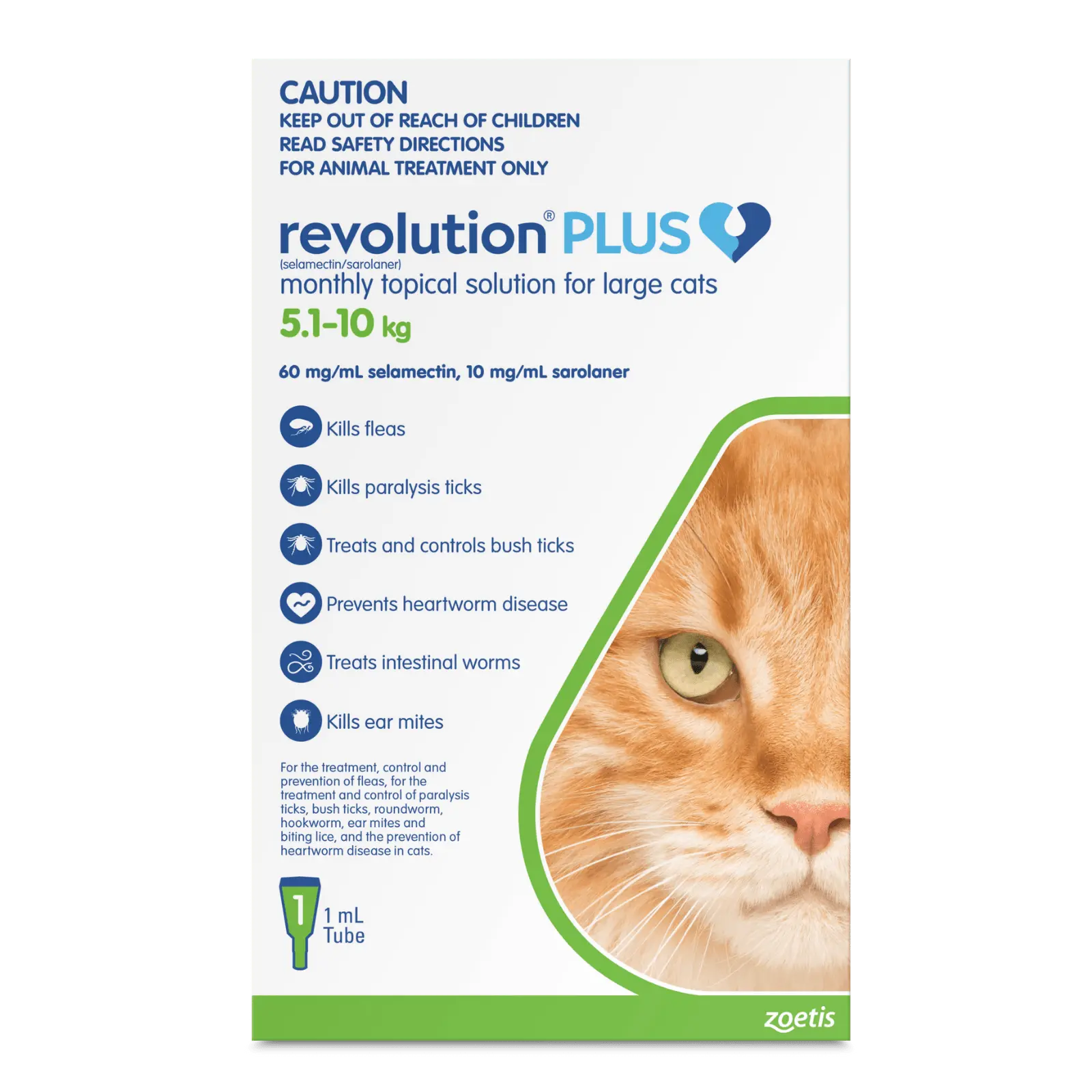 Revolution Plus for Large Cats Green 5.1 - 10kg - Kellyville Pets