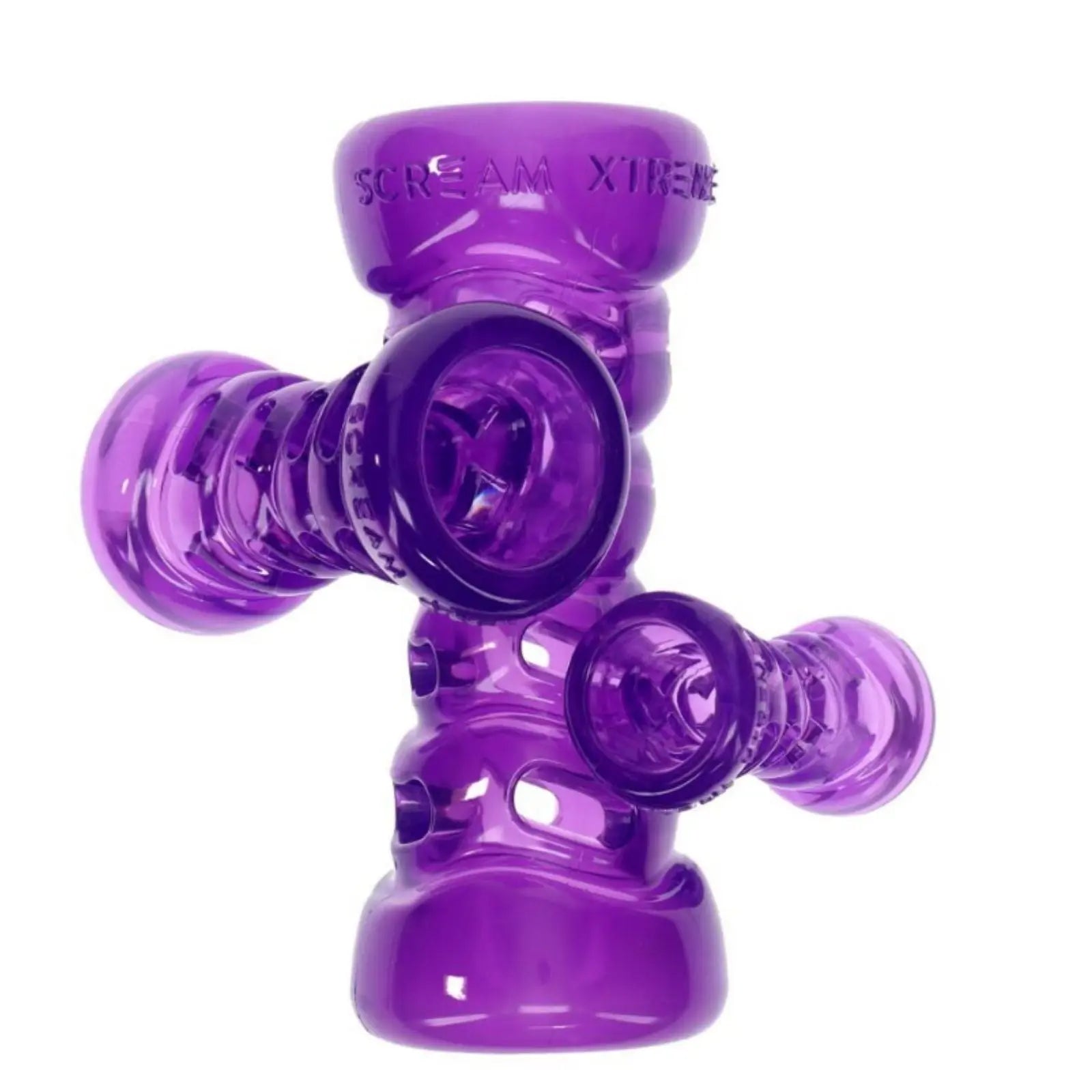 Scream Xtreme Treat Bone Loud Purple Dog Toy Scream