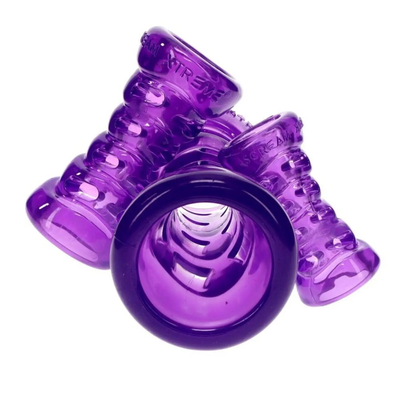 Scream Xtreme Treat Bone Loud Purple Dog Toy Scream