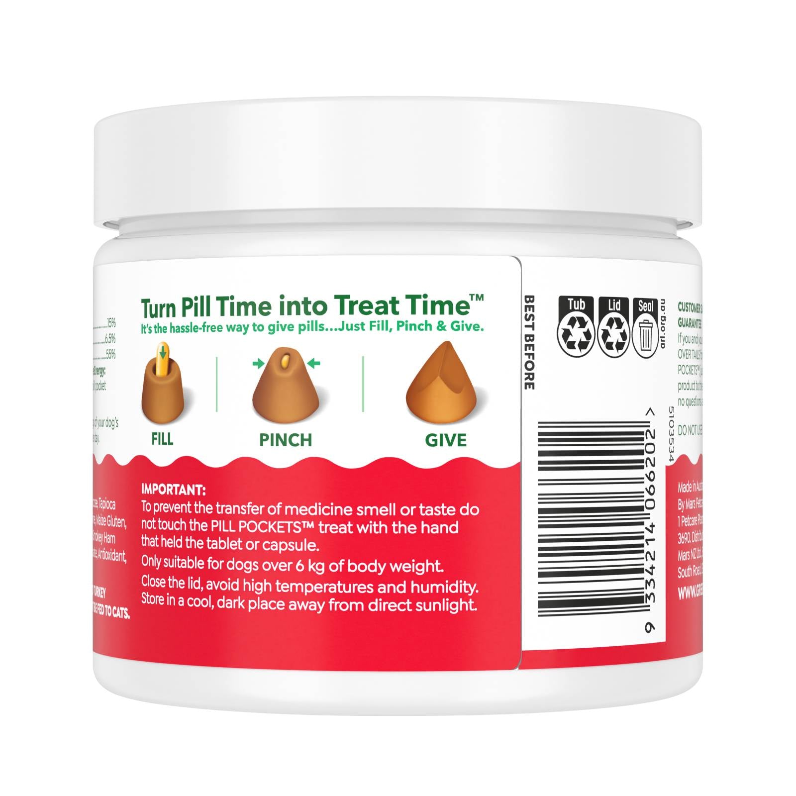 Greenies Pill Pocket Treats Smokey Ham - 30 pieces