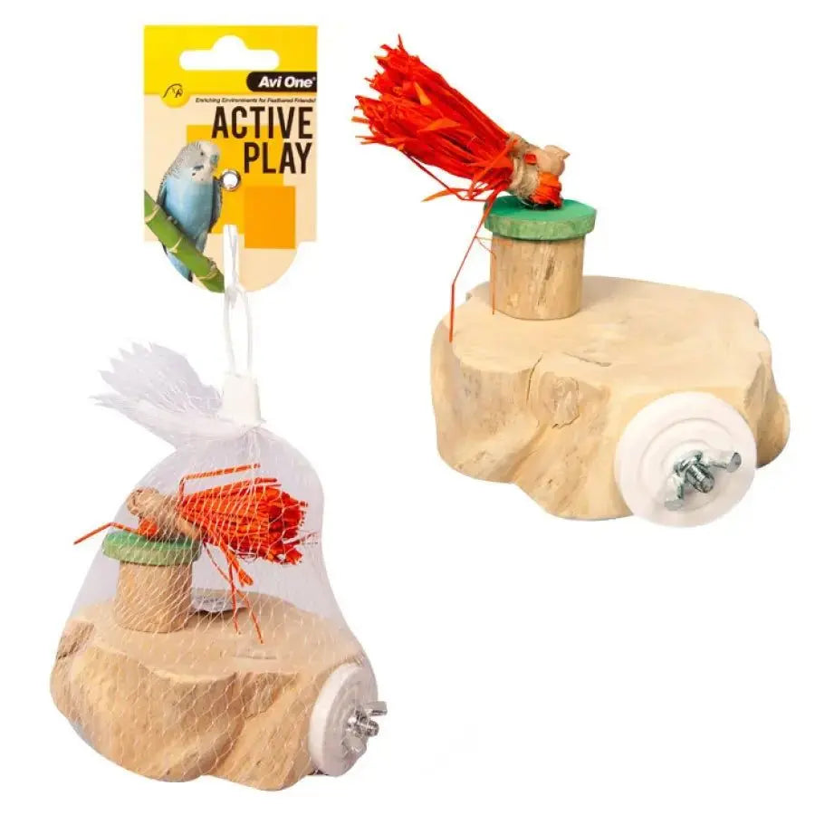 Timber Block Platform Enrichment Bird Toy Avi One