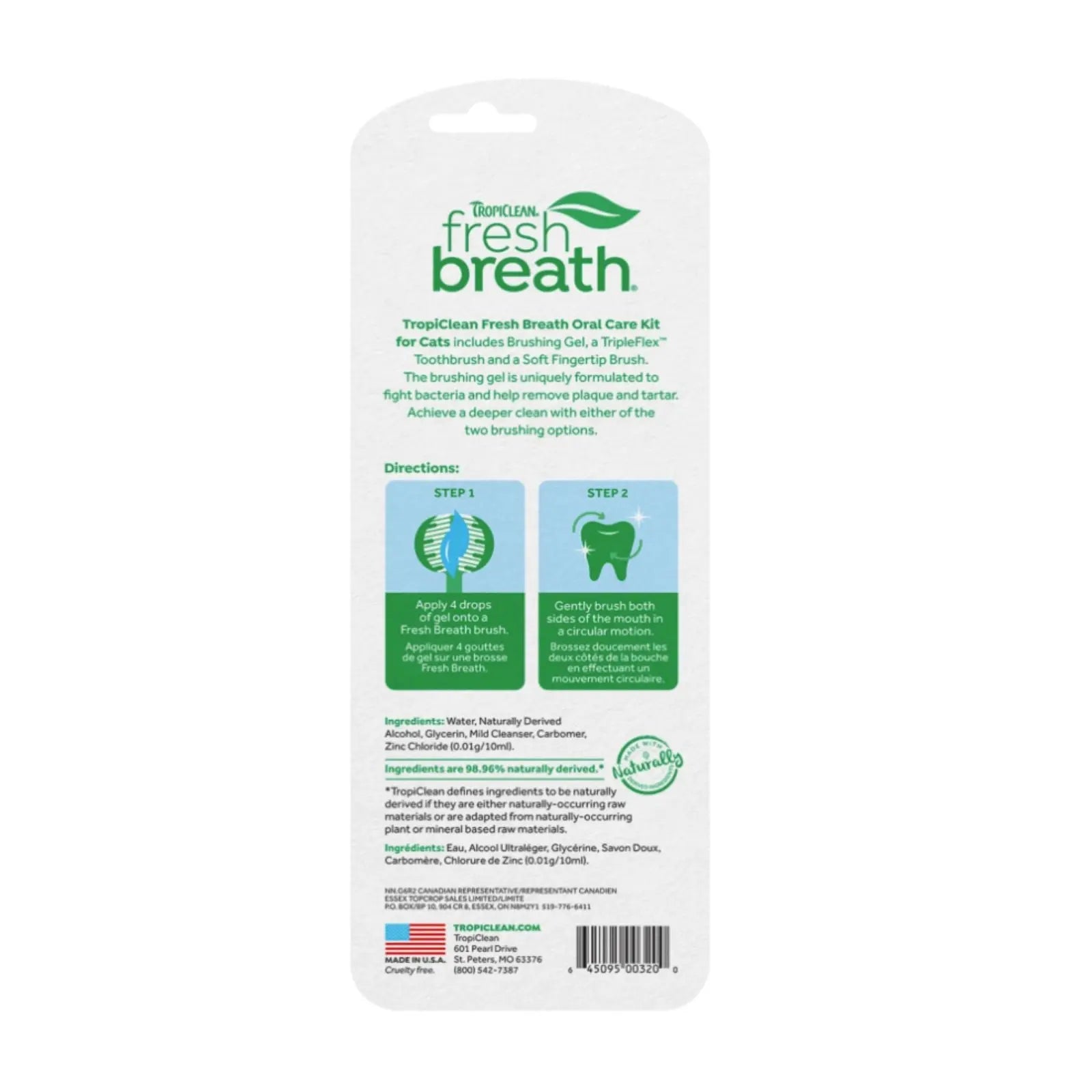 TropiClean Fresh Breath Cat Oral Care Kit TropiClean