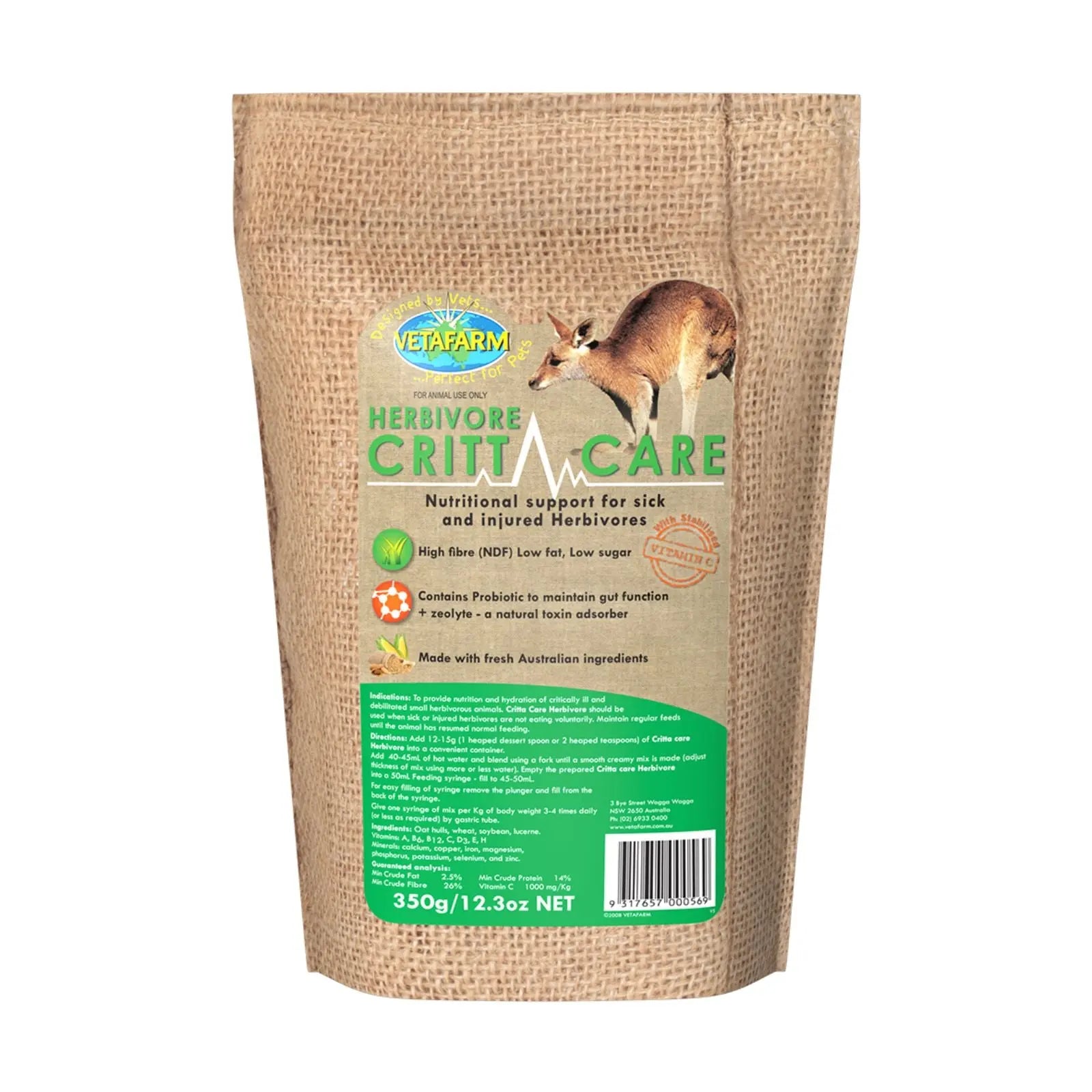 Vetafarm Crittacare Herbivore - 350g Vetafarm