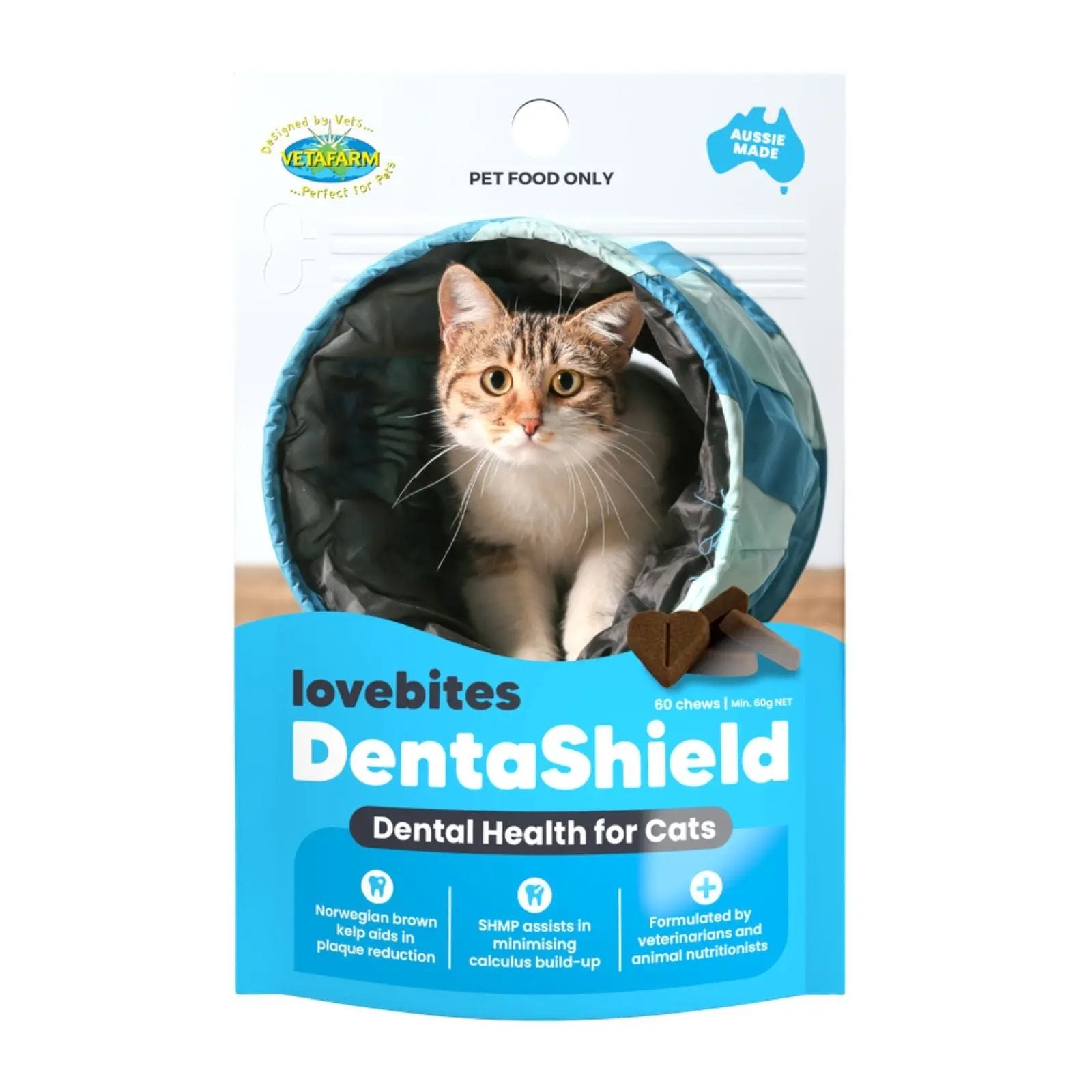 Vetfarm Lovebites DentaShield Chews for Cats 60 Pack Vetafarm