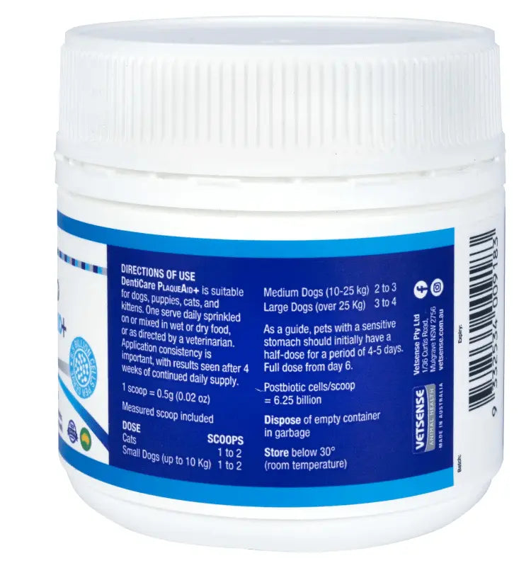 Vetsense Denticare Plaque Aid+ 100g - Kellyville Pets