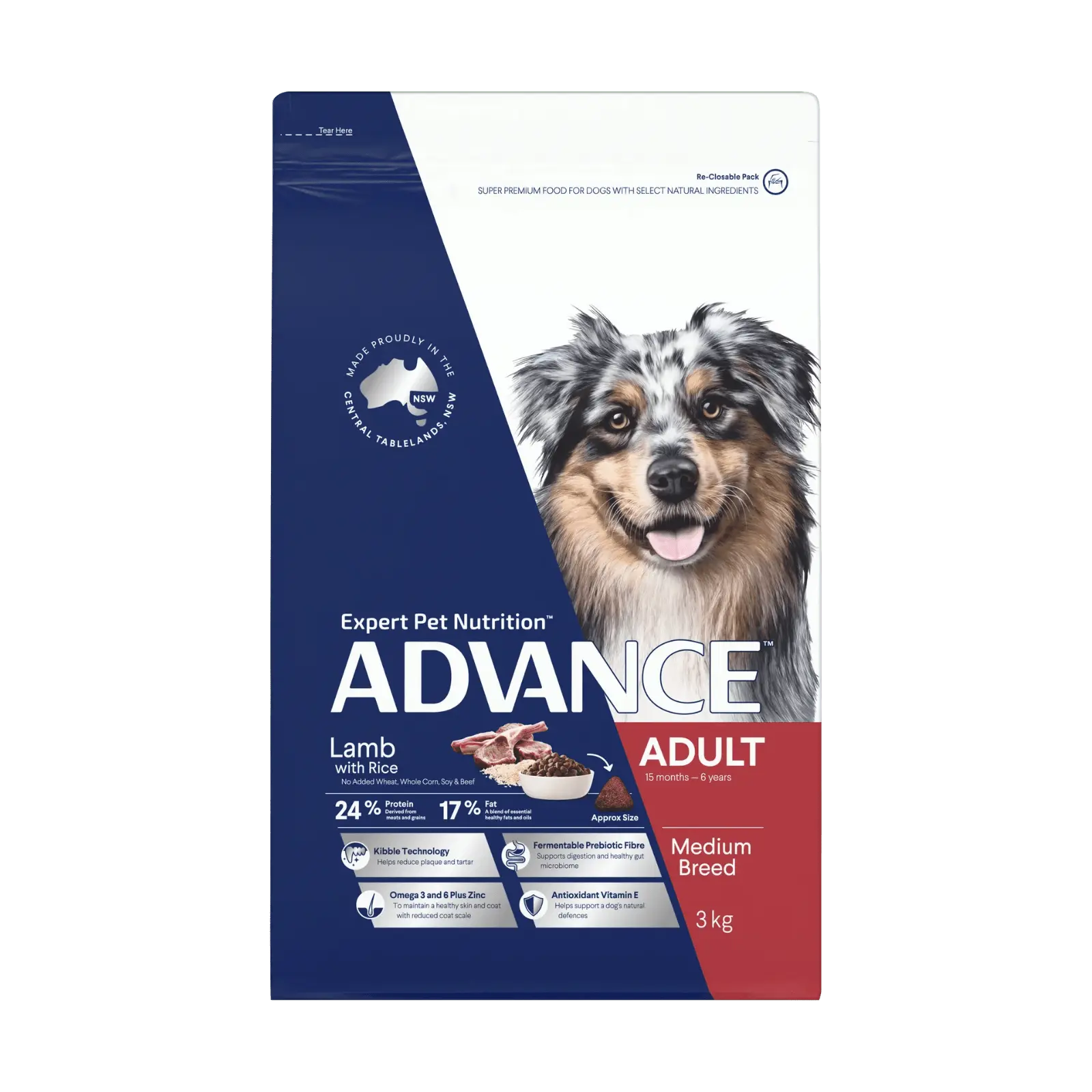 Advance Dog Food Adult Medium Breed Lamb with Rice - Kellyville Pets