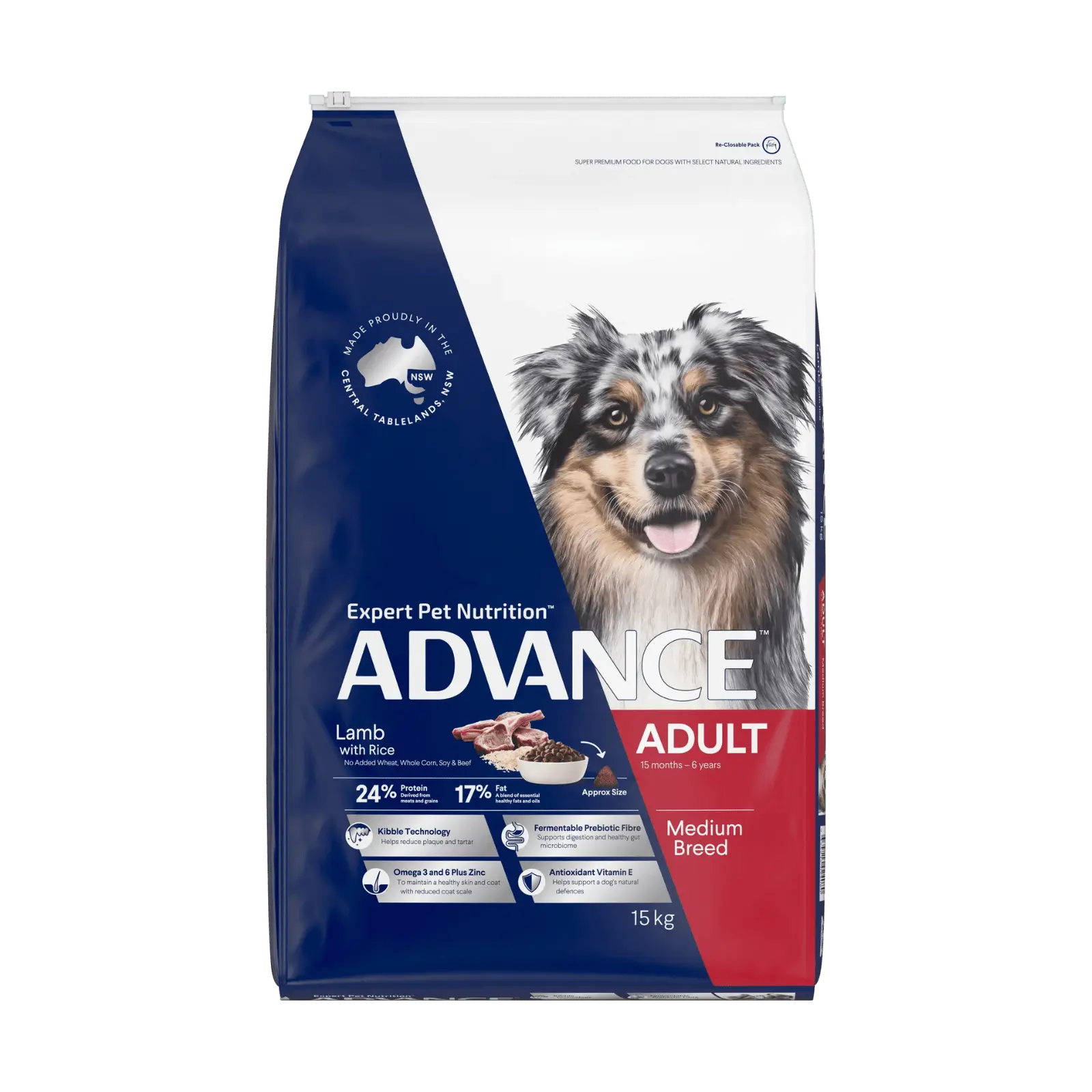Advance Dog Food Adult Medium Breed Lamb with Rice - Kellyville Pets