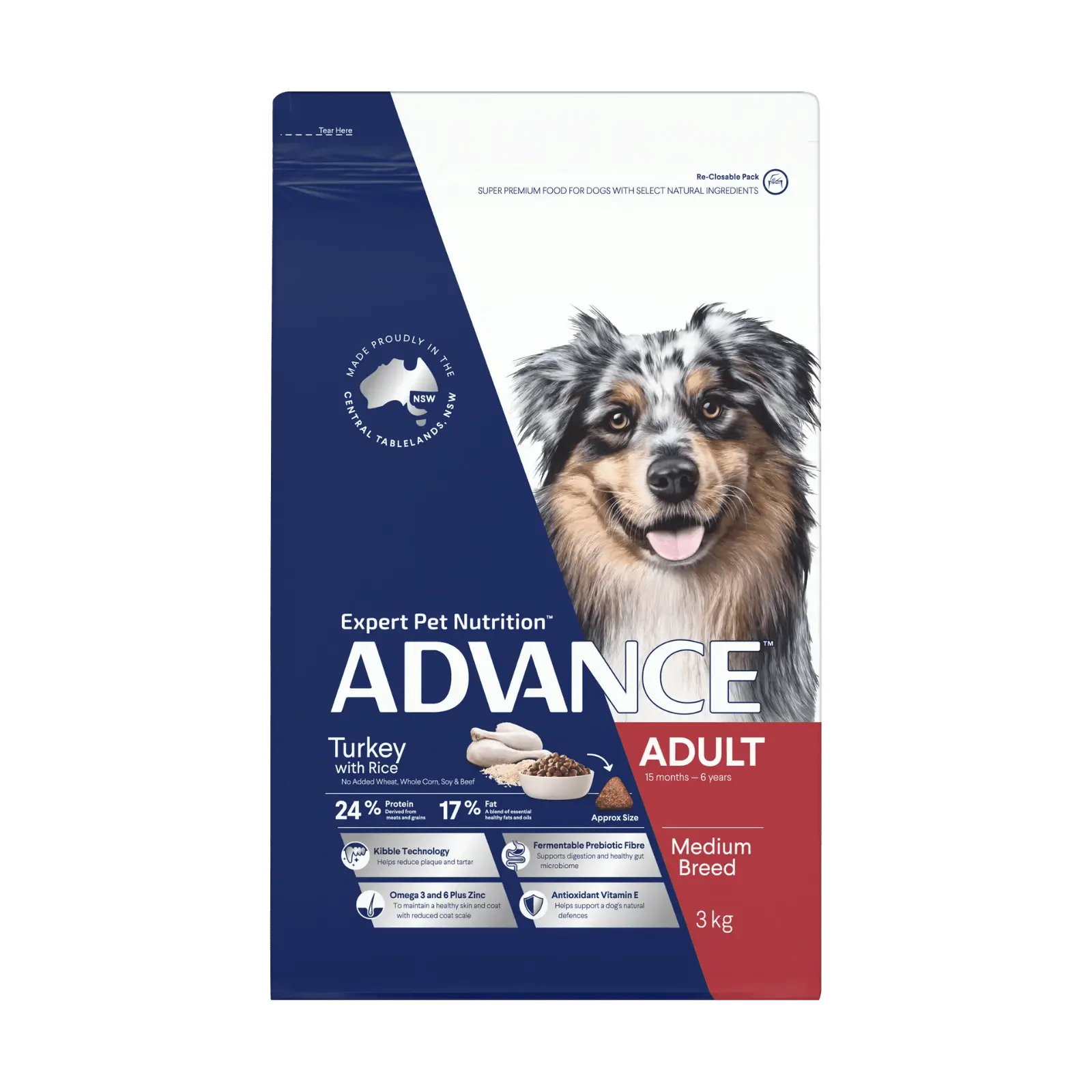 Advance Dog Food Adult Medium Breed Turkey with Rice - Kellyville Pets