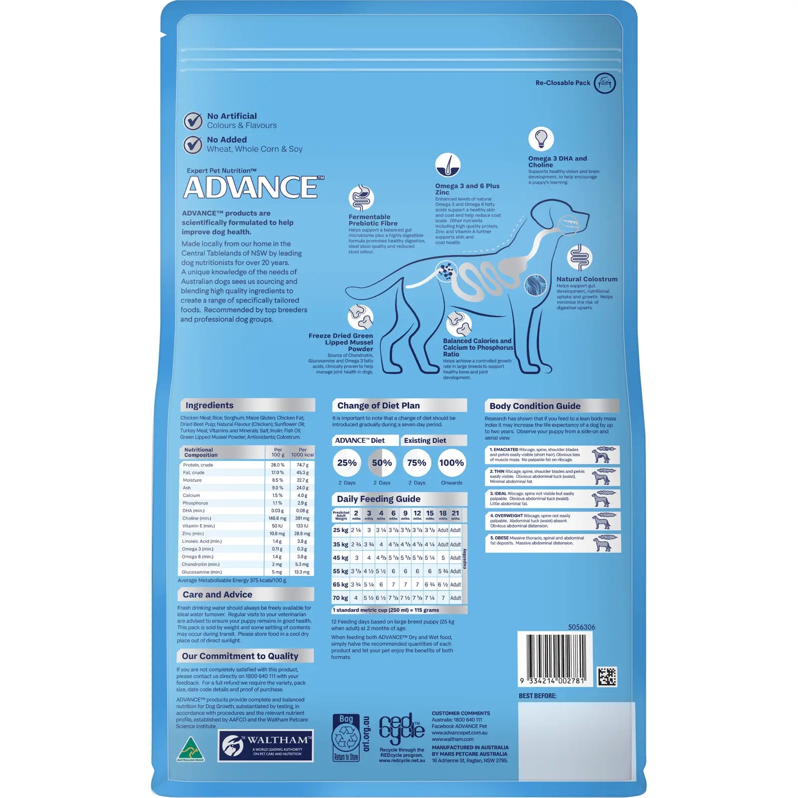 Advance Dog Food Puppy Large Breed Chicken with Rice - Kellyville Pets