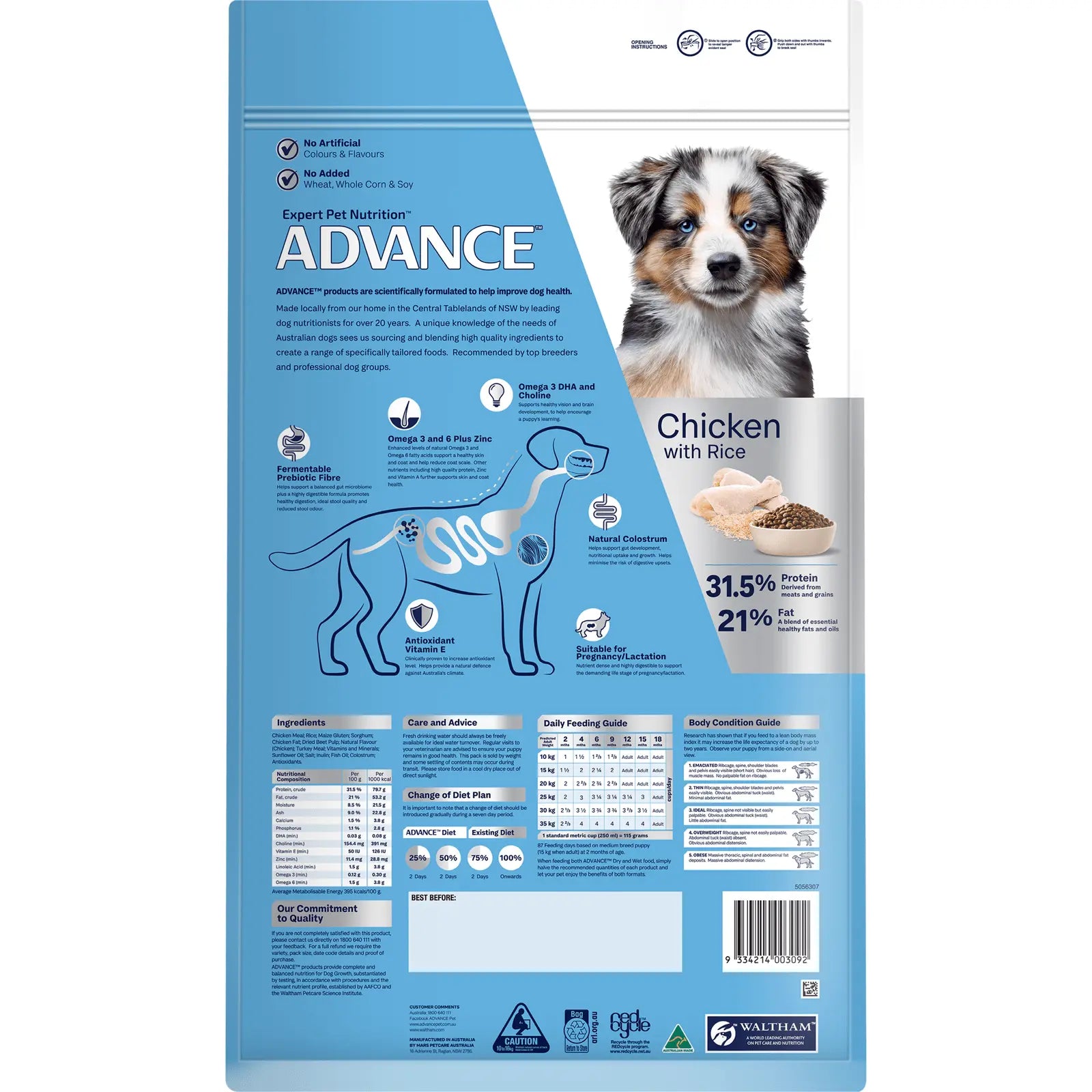 Advance Dog Food Puppy Medium Breed Chicken with Rice - Kellyville Pets