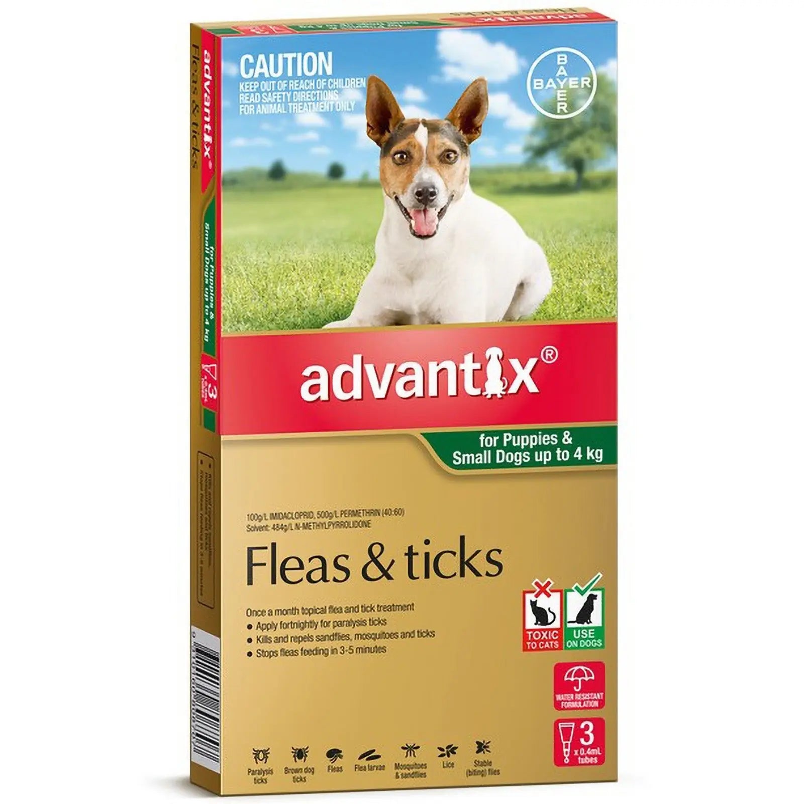 Advantix for Puppies & Small Dogs Up to 4kg Green - 6 Pack - Kellyville Pets