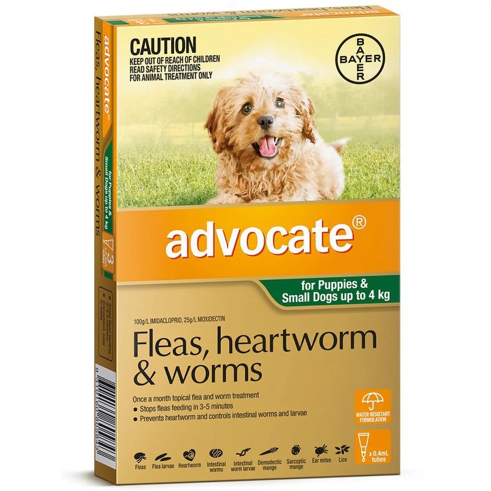 Advocate for Puppies & Small Dogs Up to 4kg Green - 3 Pack - Kellyville Pets