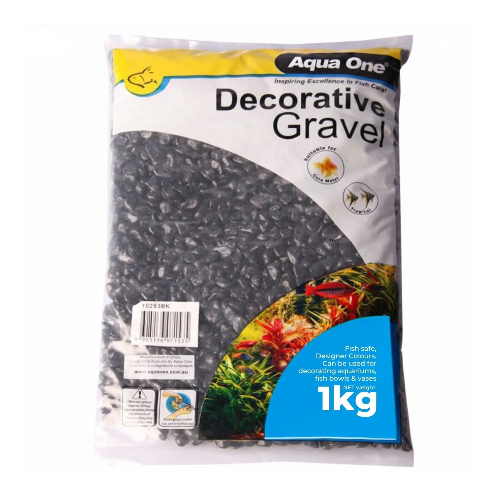 Aqua One Decorative Gravel 7mm Black