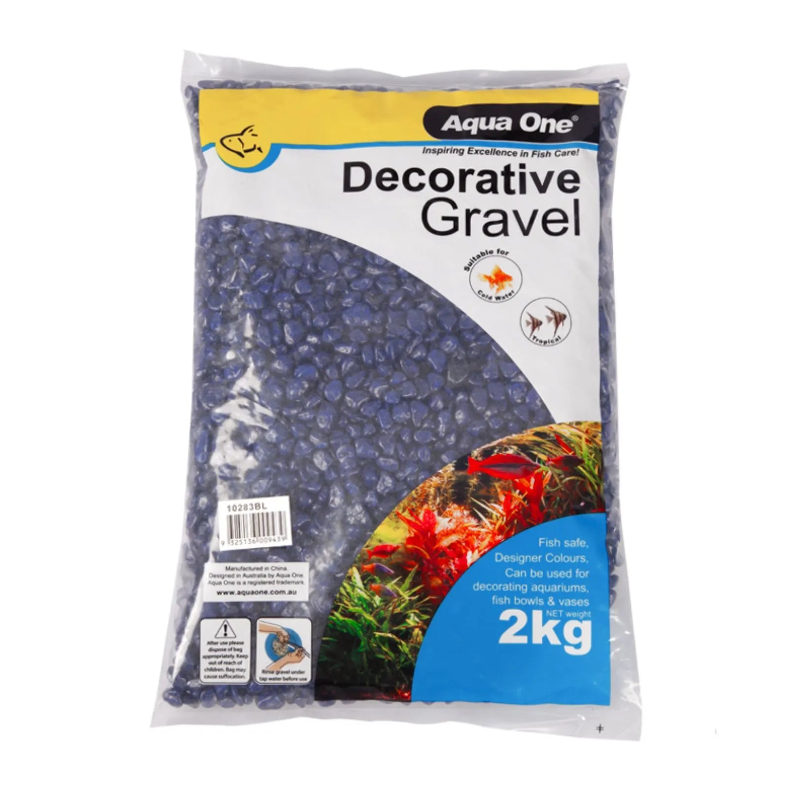 Aqua One Decorative Gravel 7mm Deep Blue