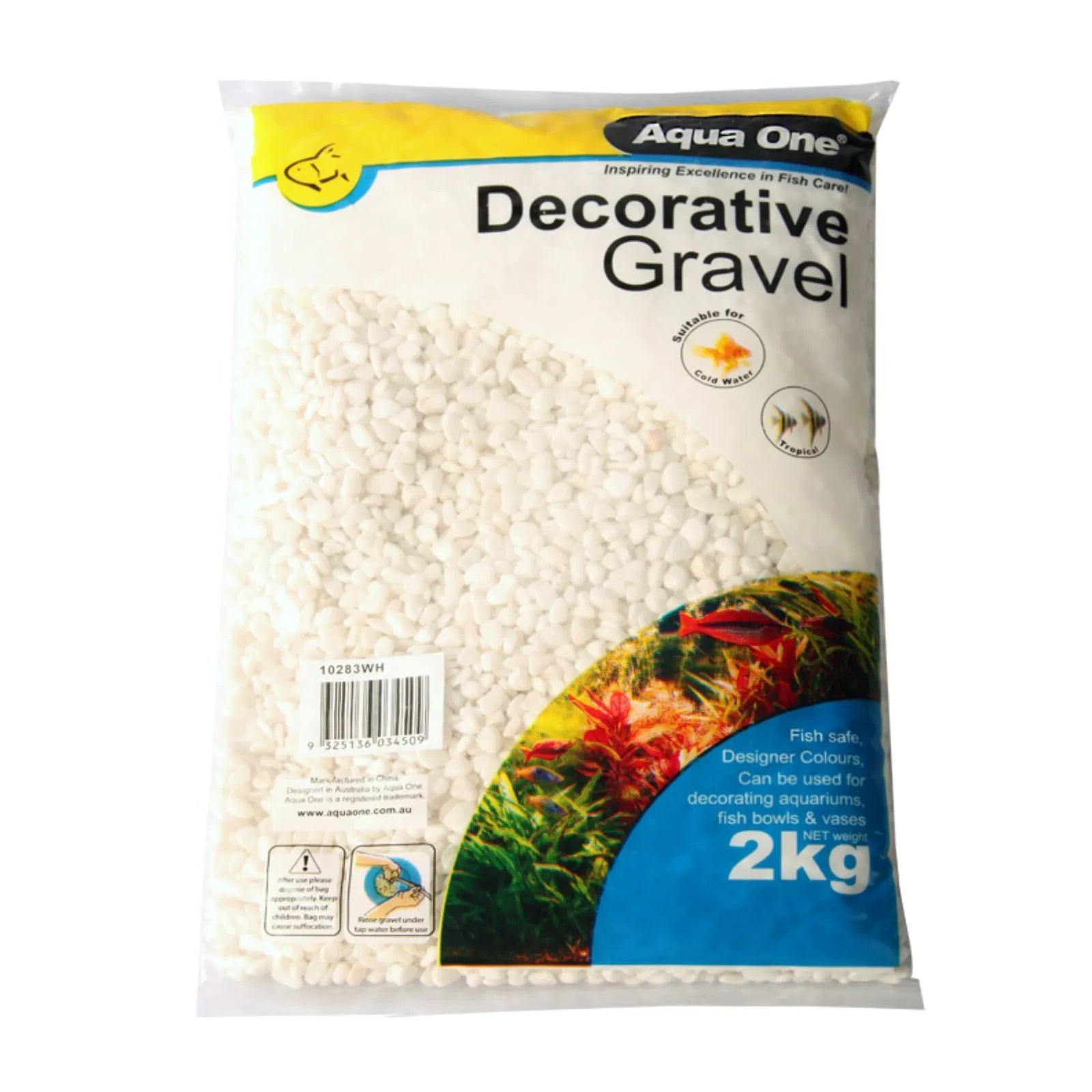 Aqua One Decorative Gravel 7mm White