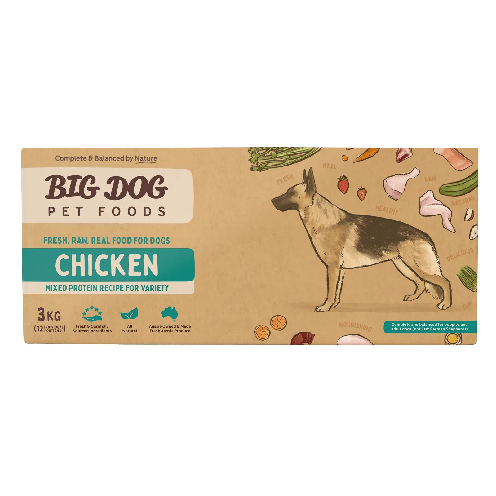 Big Dog Raw Dog Food Chicken 3kg 12pk - Kellyville Pets